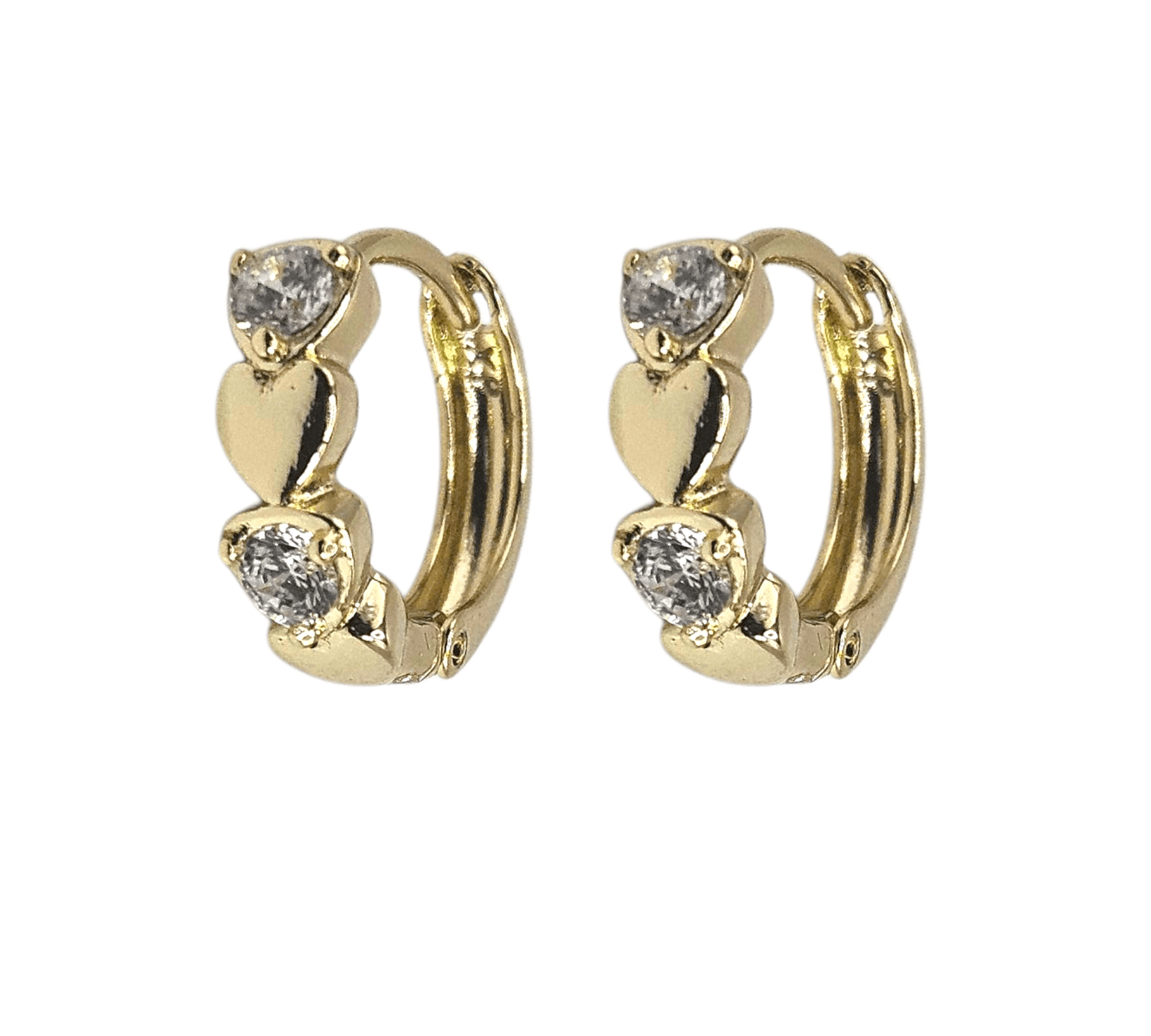 14K Gold Plated Small Heart Hoop Earrings