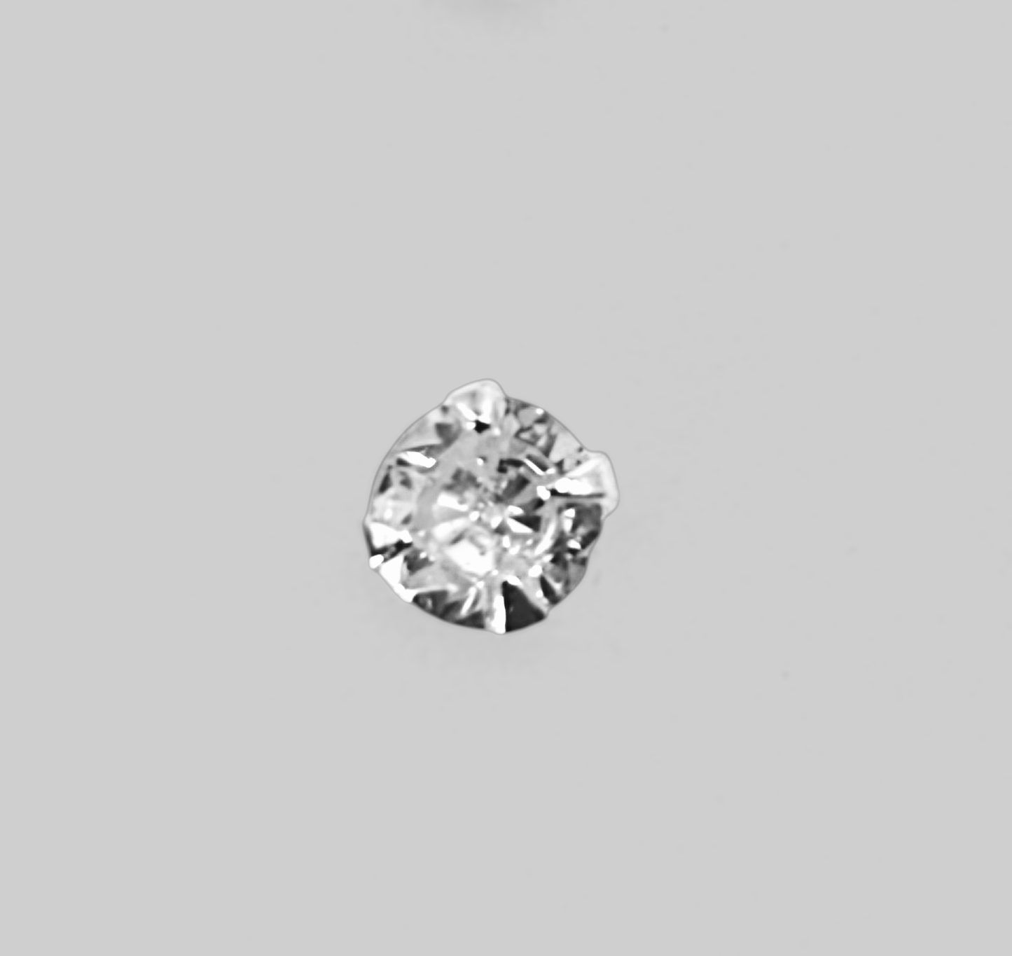 3mm Stud Nose Ring White CZ Silver 925