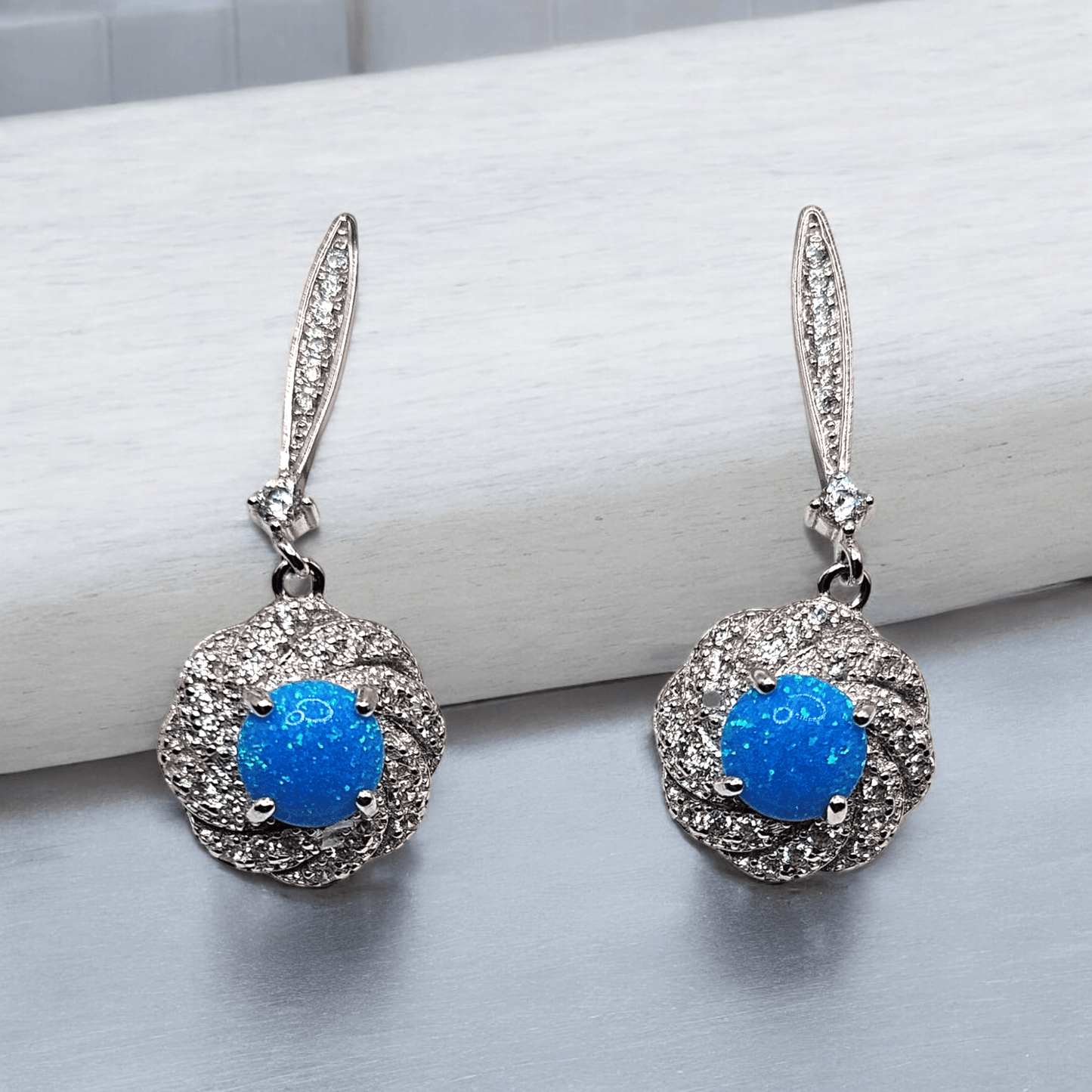 Beautiful Blue Opal 2 - pc Jewelry Set