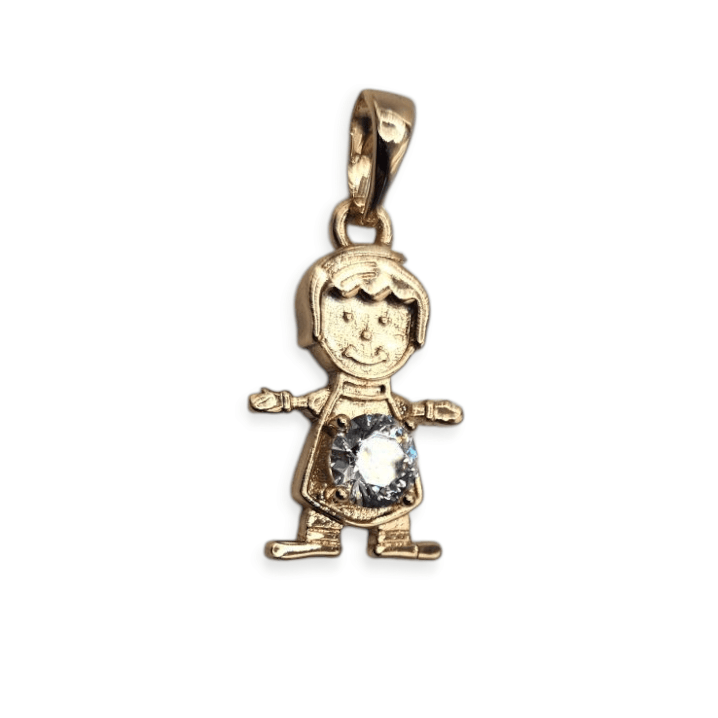 Boy Charm 18K Rose Gold Plated White Cubic Zirconia Stones