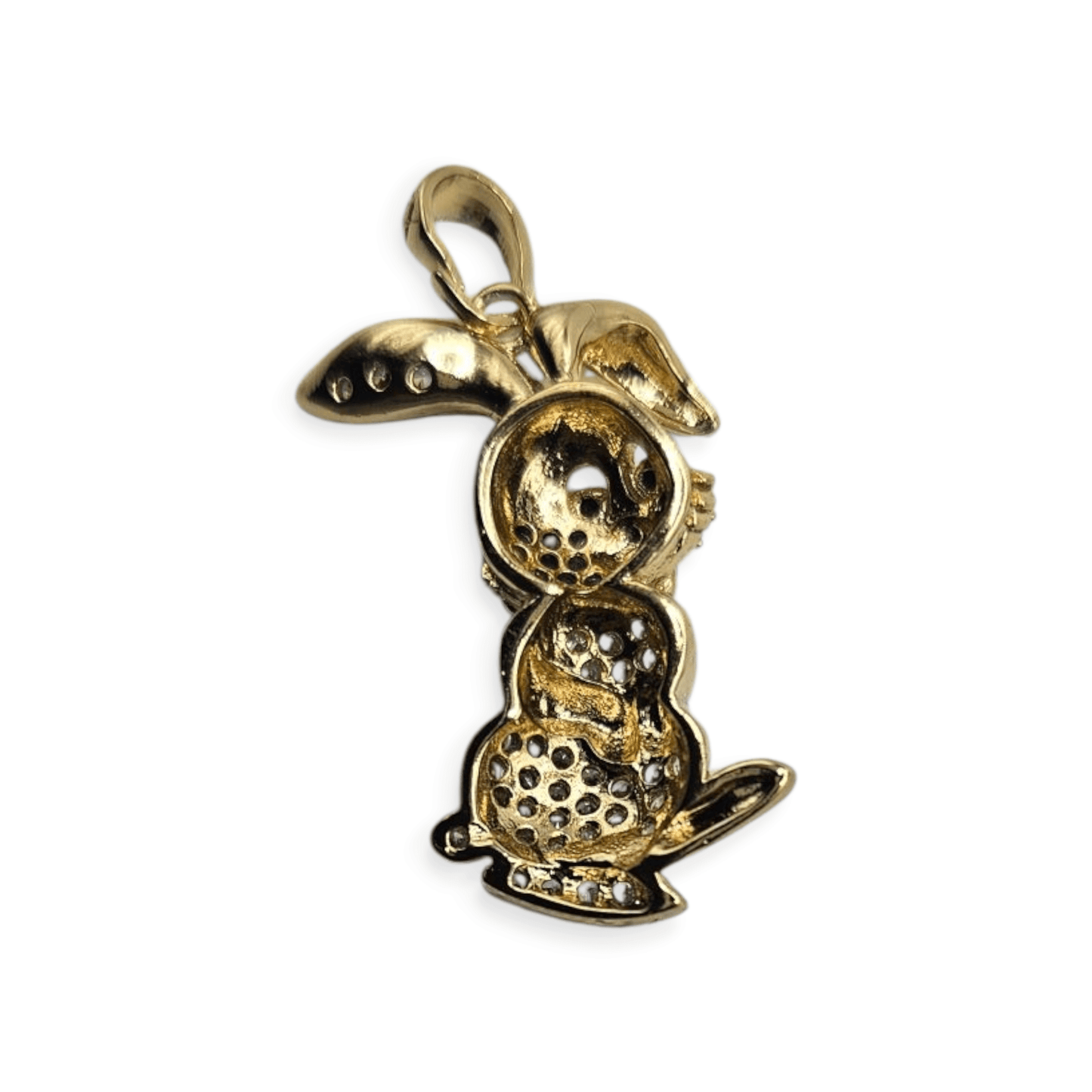 Bunny 14K Gold Plated Necklace 19in Cuban Style Chain