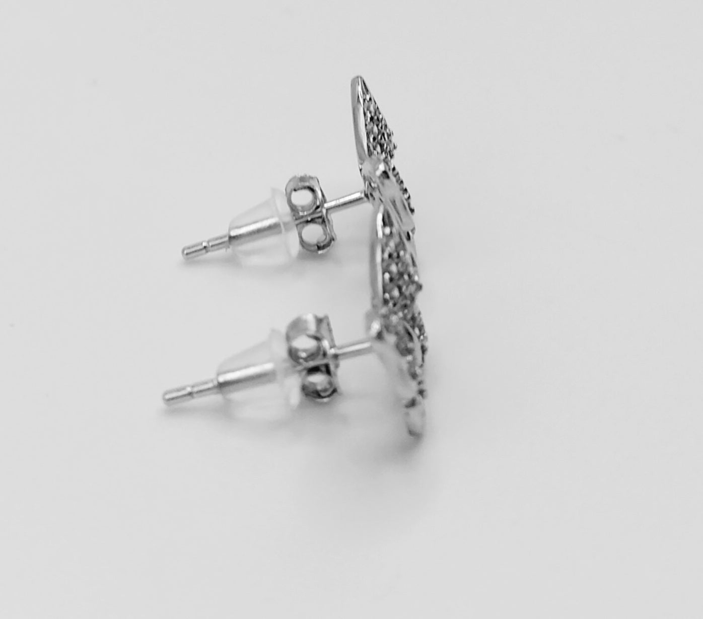 Butterfly Stud Earrings with Cubic Zirconia Stones