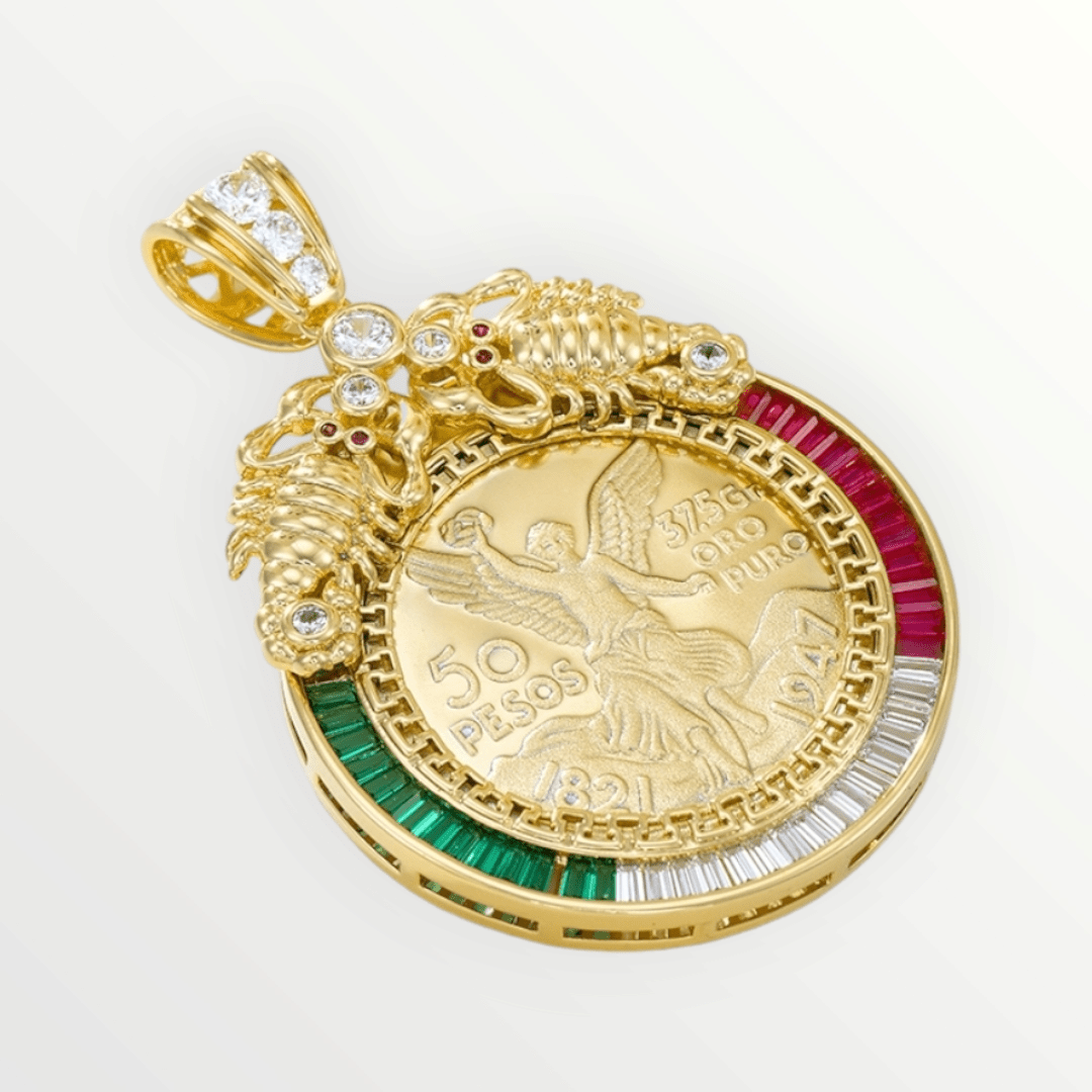 Centenario 50 Pesos 14K Gold Plated Pendant