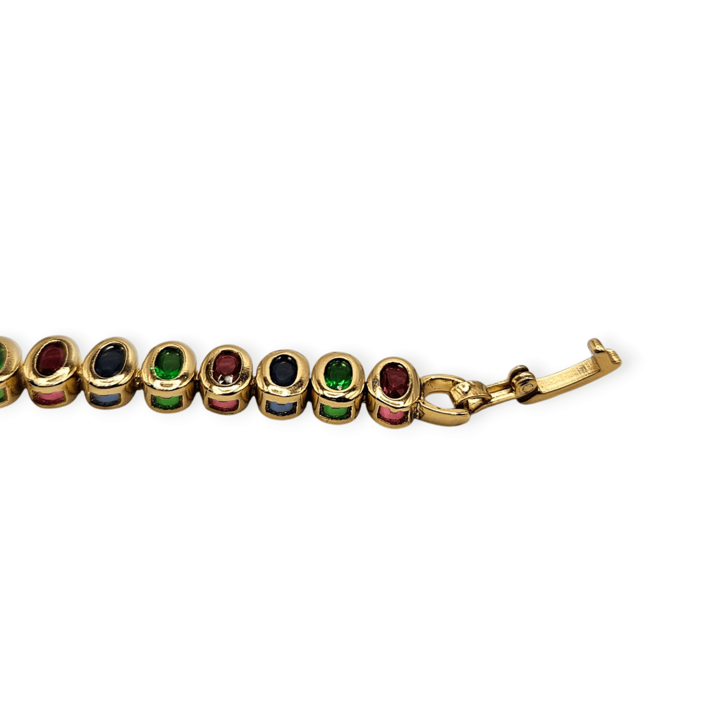 Colorfull Oval Link 14K Gold Plated Bracelet