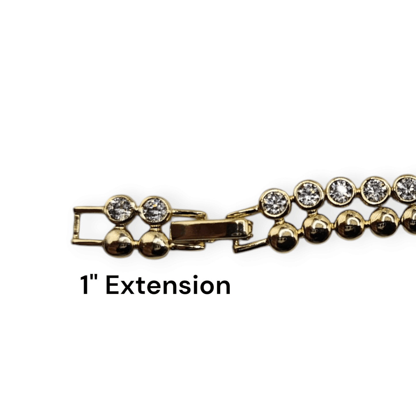 Dual Tennis Cubic Zirconia Bracelet 14K Gold Plated