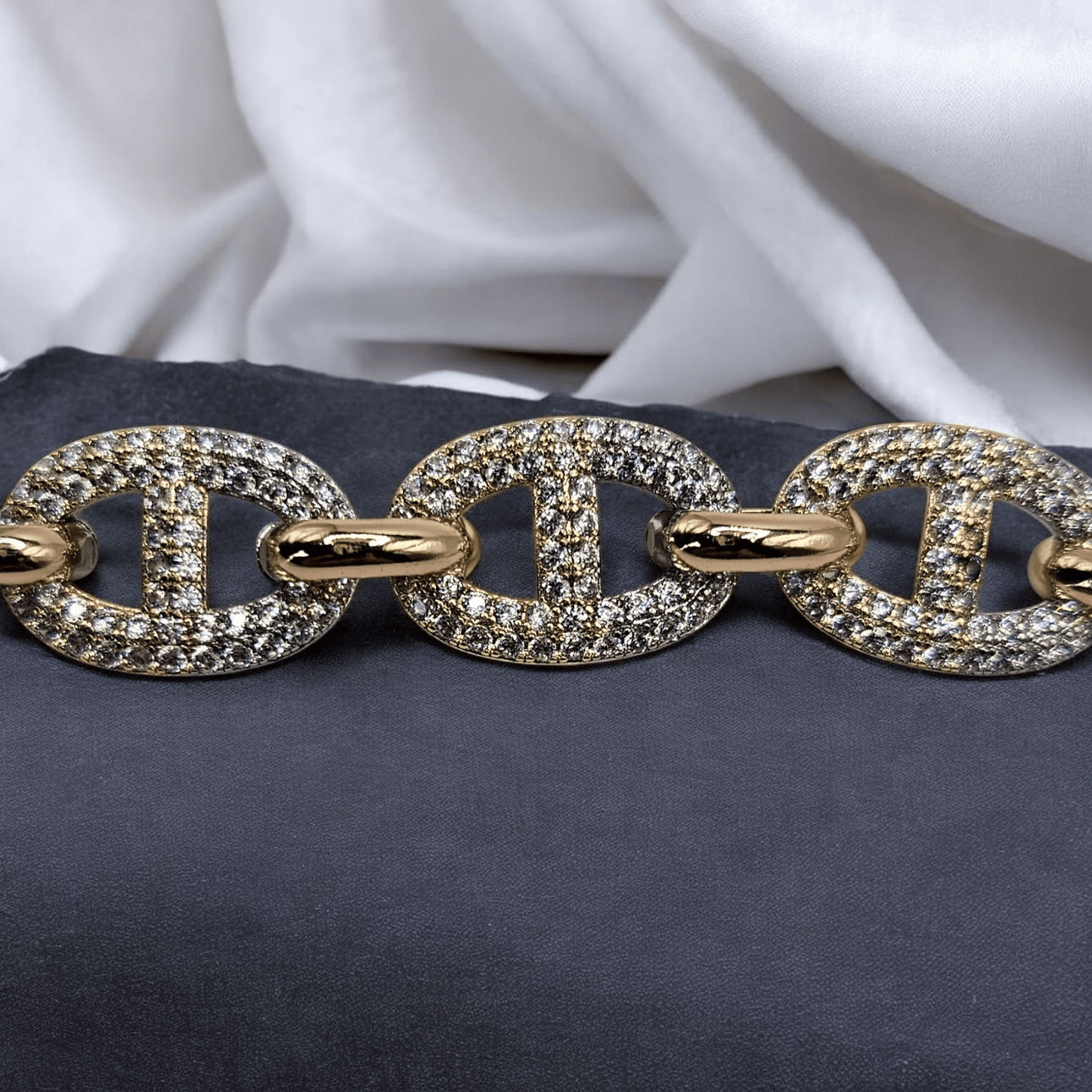 Fashion Tricolor 14K Gold Plated Women Bracelet