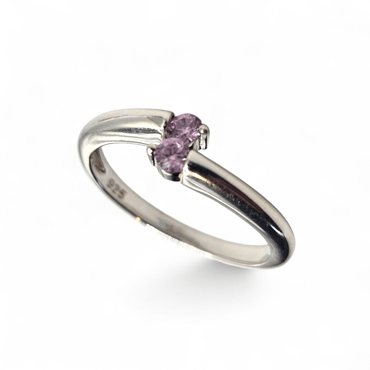 Girls Sterling Silver Pink Birthstones Ring