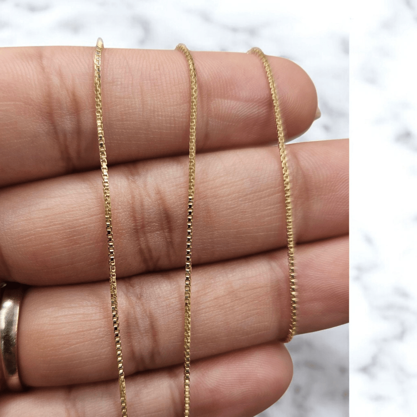 Gold Plated Box Chain 925 Silver for Men, Women 22", 1mm