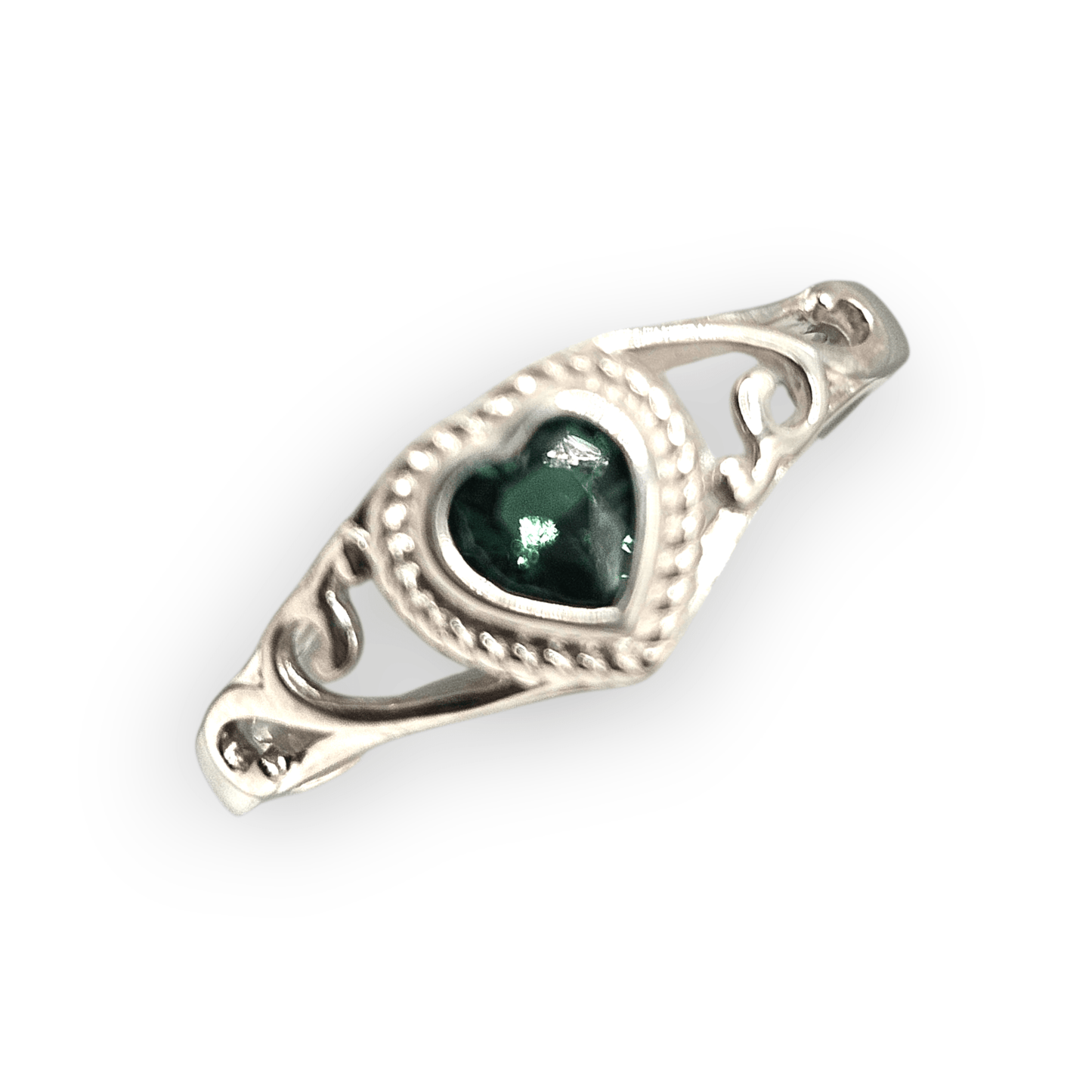 Green Girls Sterling Silver Crown Cubic Zirconia Ring