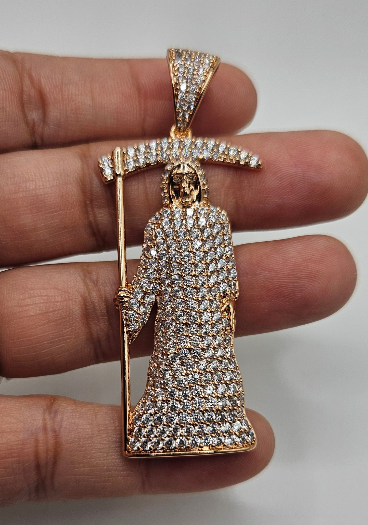 Grim Reaper 18K Rose Gold Plated Pendant Large