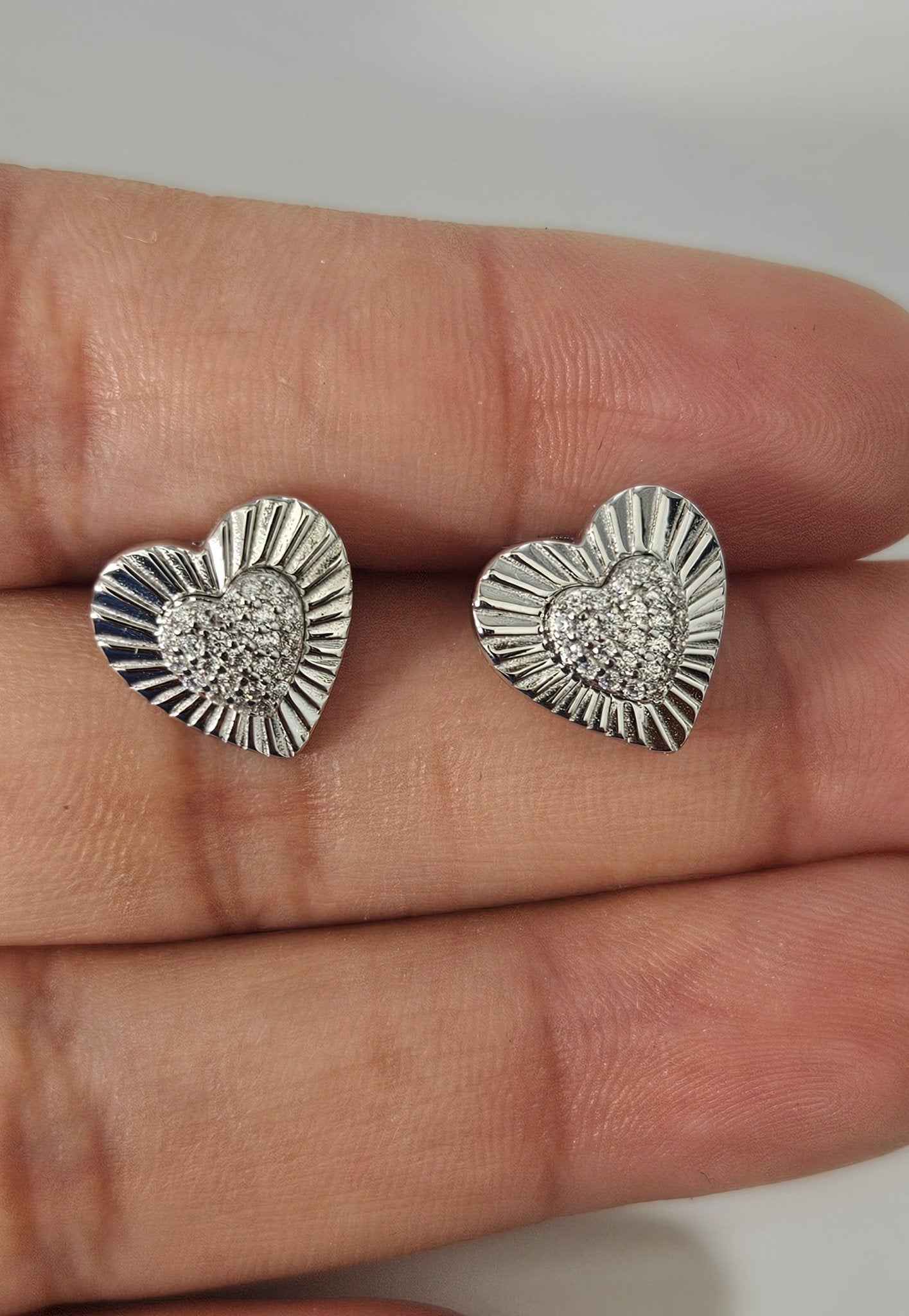 Heart Silver 925 Stud Earrings
