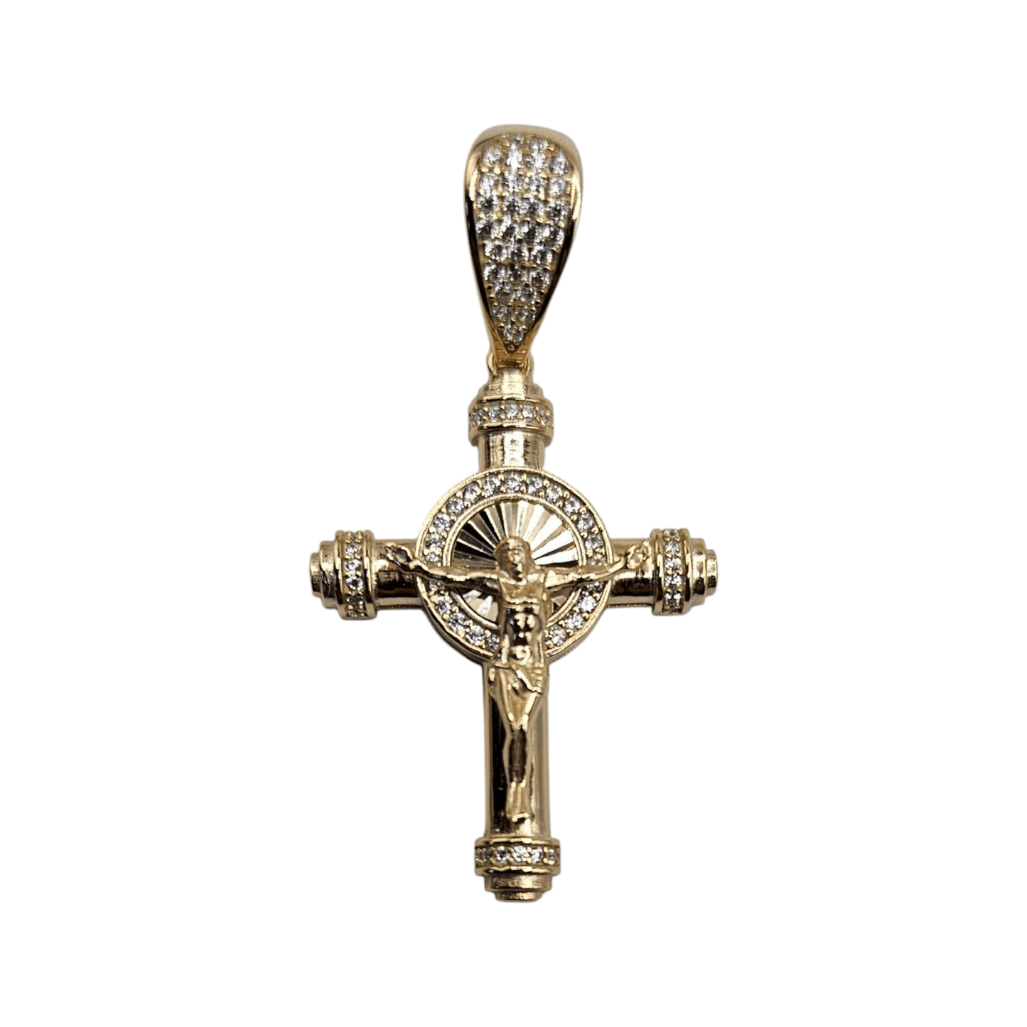 Jesus Cross 14K Gold Plated or Silver 925 Pendant