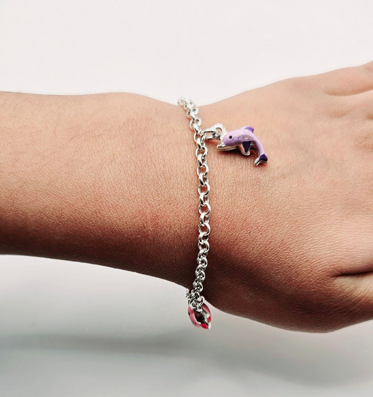Kids Colorfull Dolphins Silver 925 Bracelet for Girls