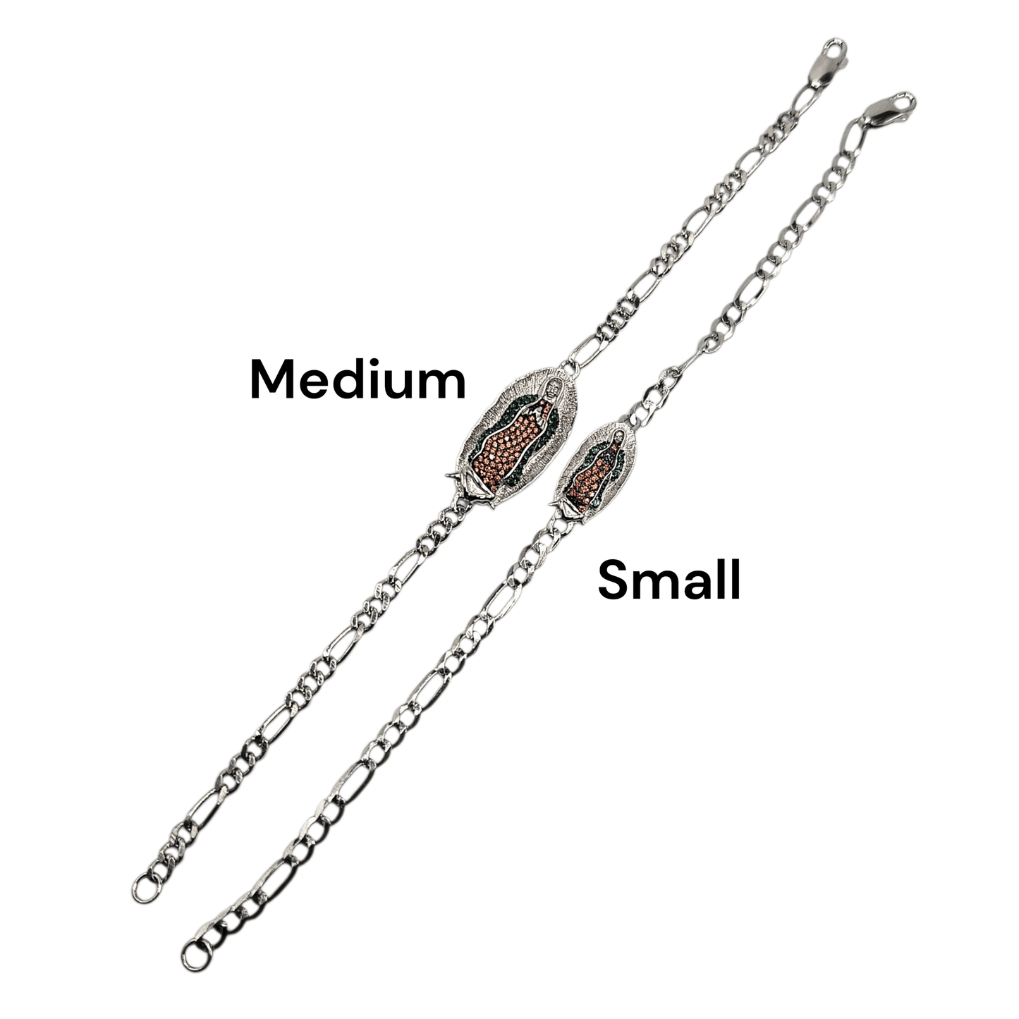 Oval Virgen Maria Bracelet Sterling Silver S925 - 2 Sizes