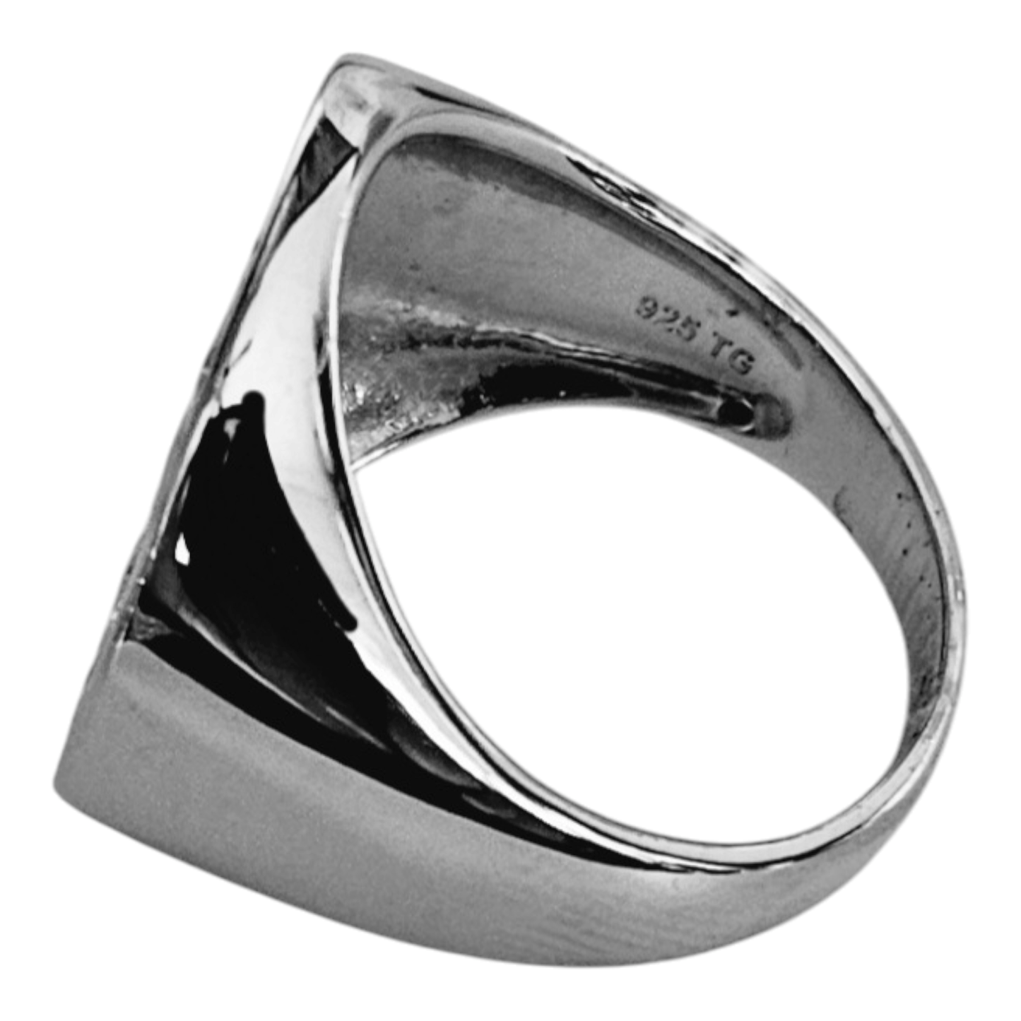 Pesos Coin Men Ring with White