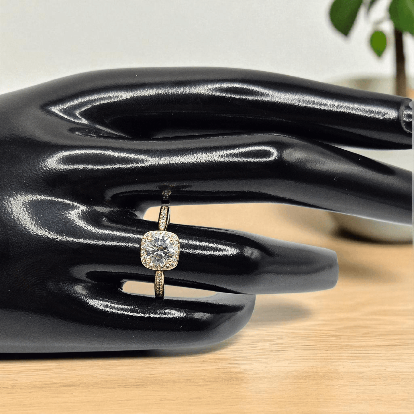 Princess Cut Ring 14k Gold Plated for Women