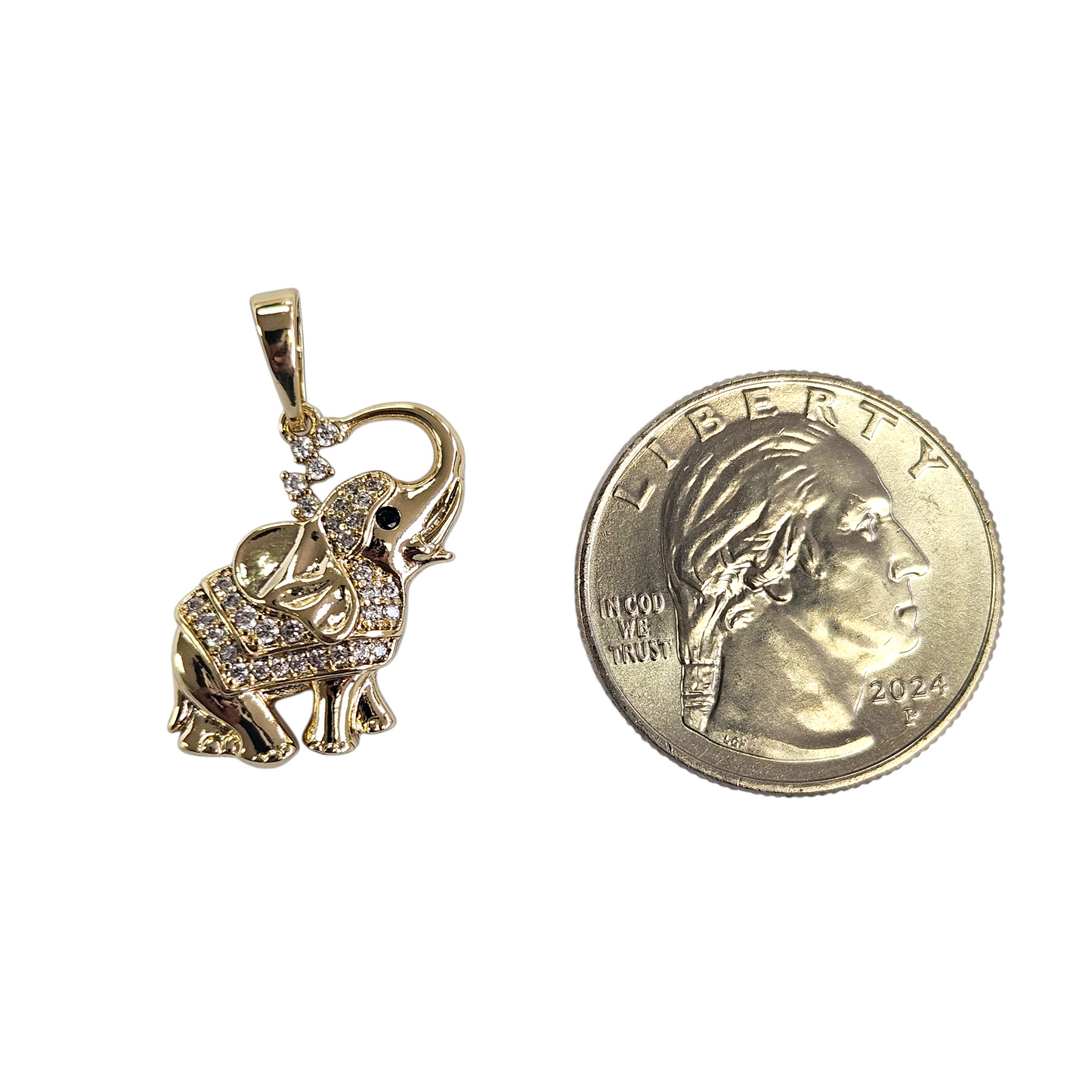 14k Gold Plated Small Elephant Pendant