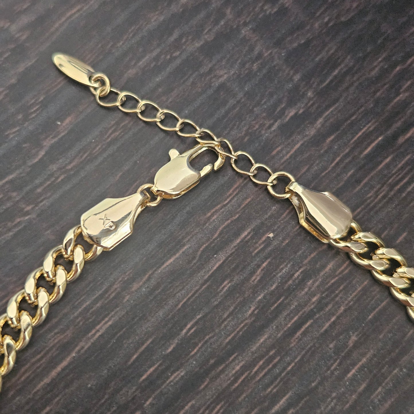 14K Gold Plated Solid Bracelet for Women 7in by 4mm Adjustable Bracelet
