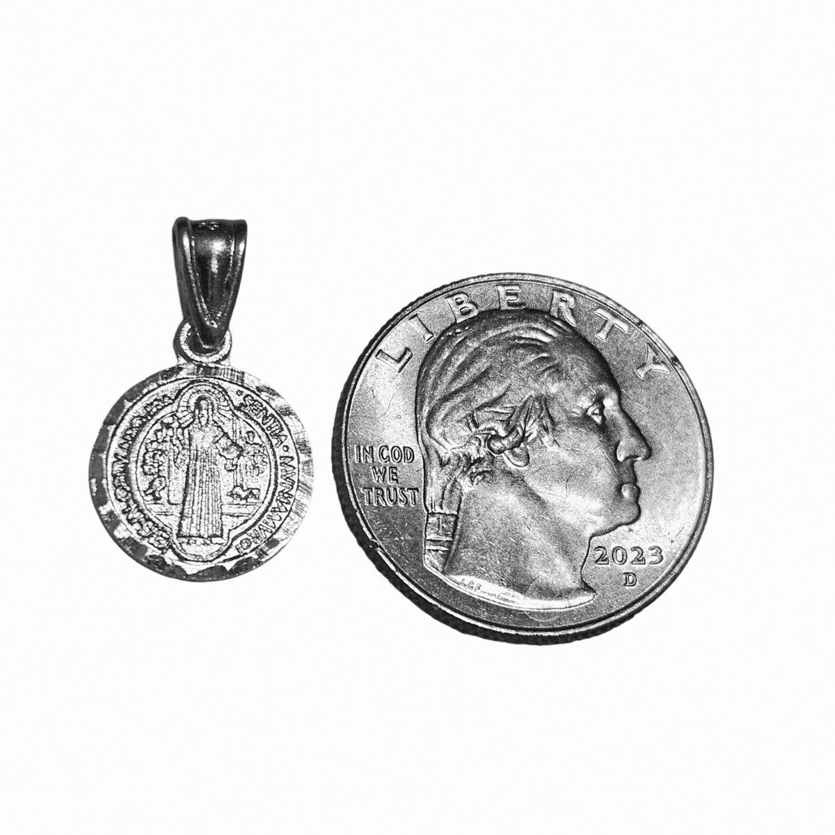 Dainty Saint Benedict Silver Pendant
