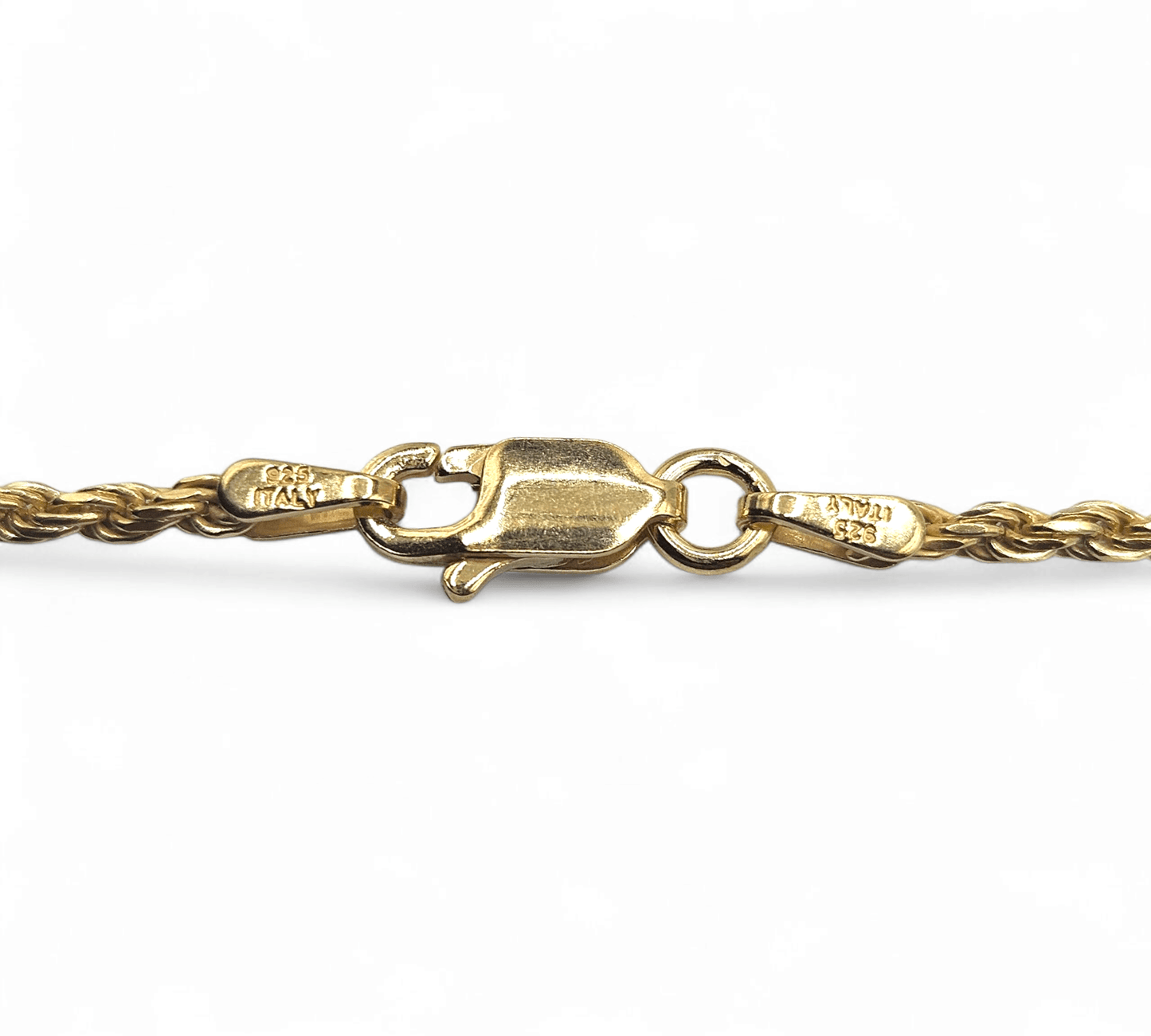 Rope Chain Silver 925 with 14K Gold Plating for Men or Women
