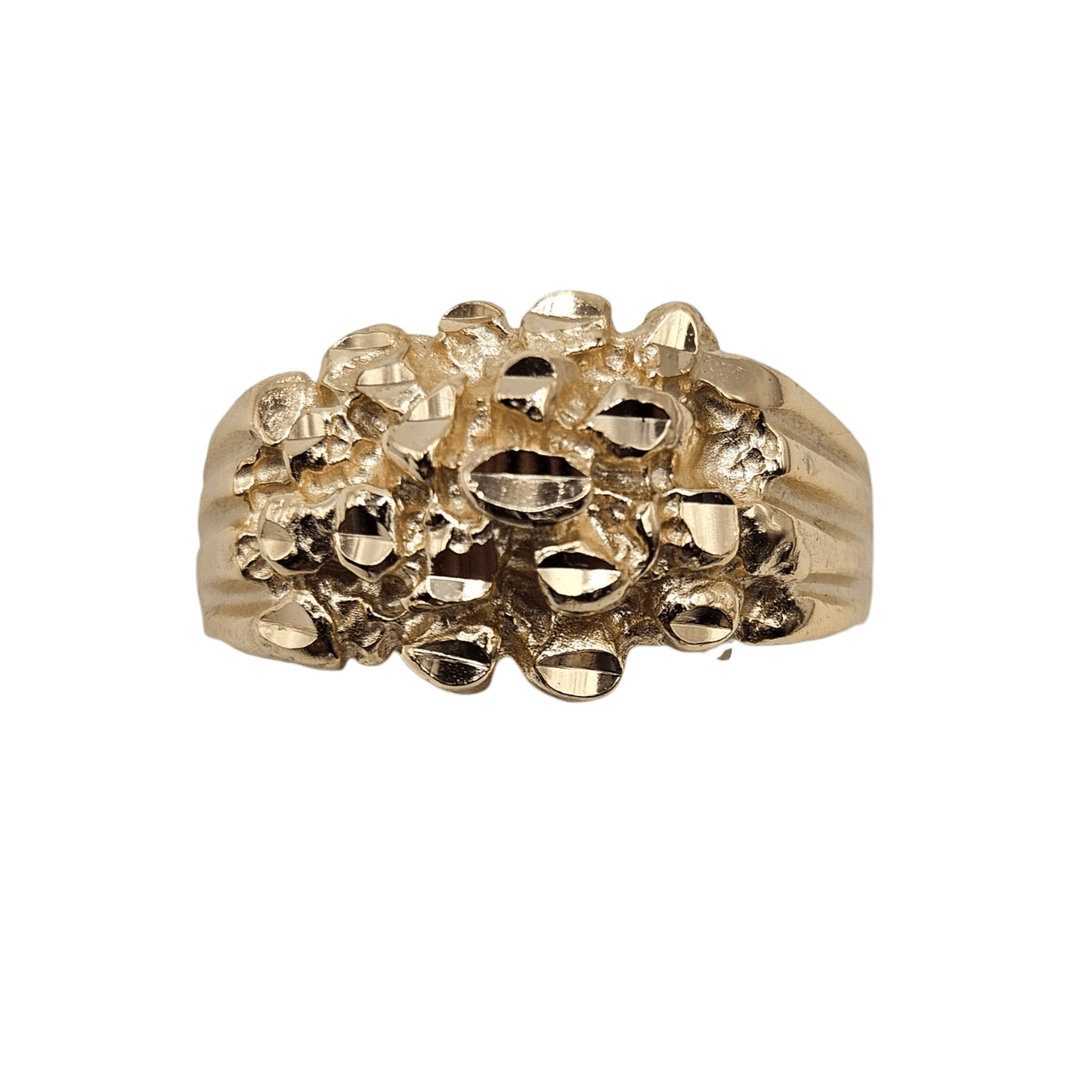 Round Nugget Shape Silver 925 Ring for Men and Women or 14K Gold Plated over Silver 925