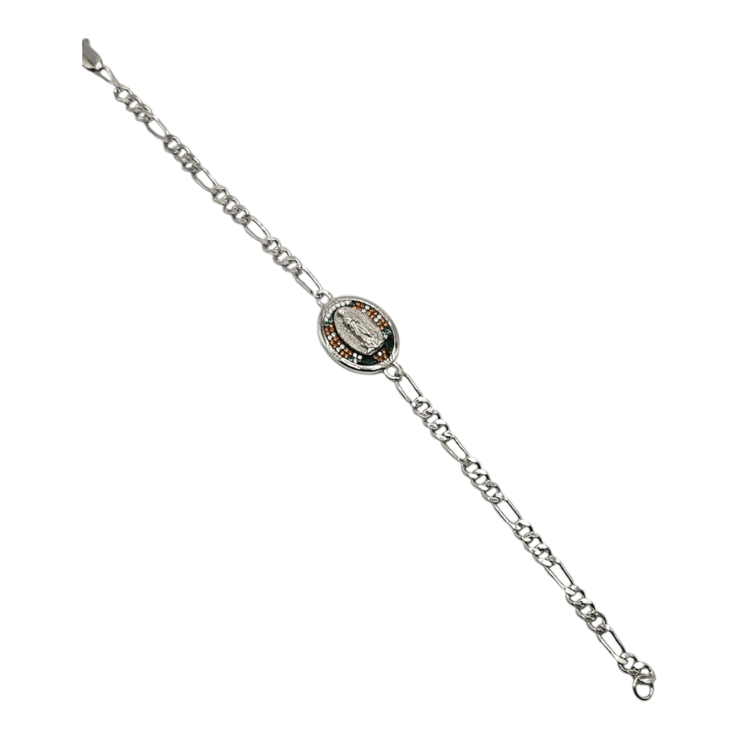 Round Virgen Maria Bracelet Sterling Silver 925