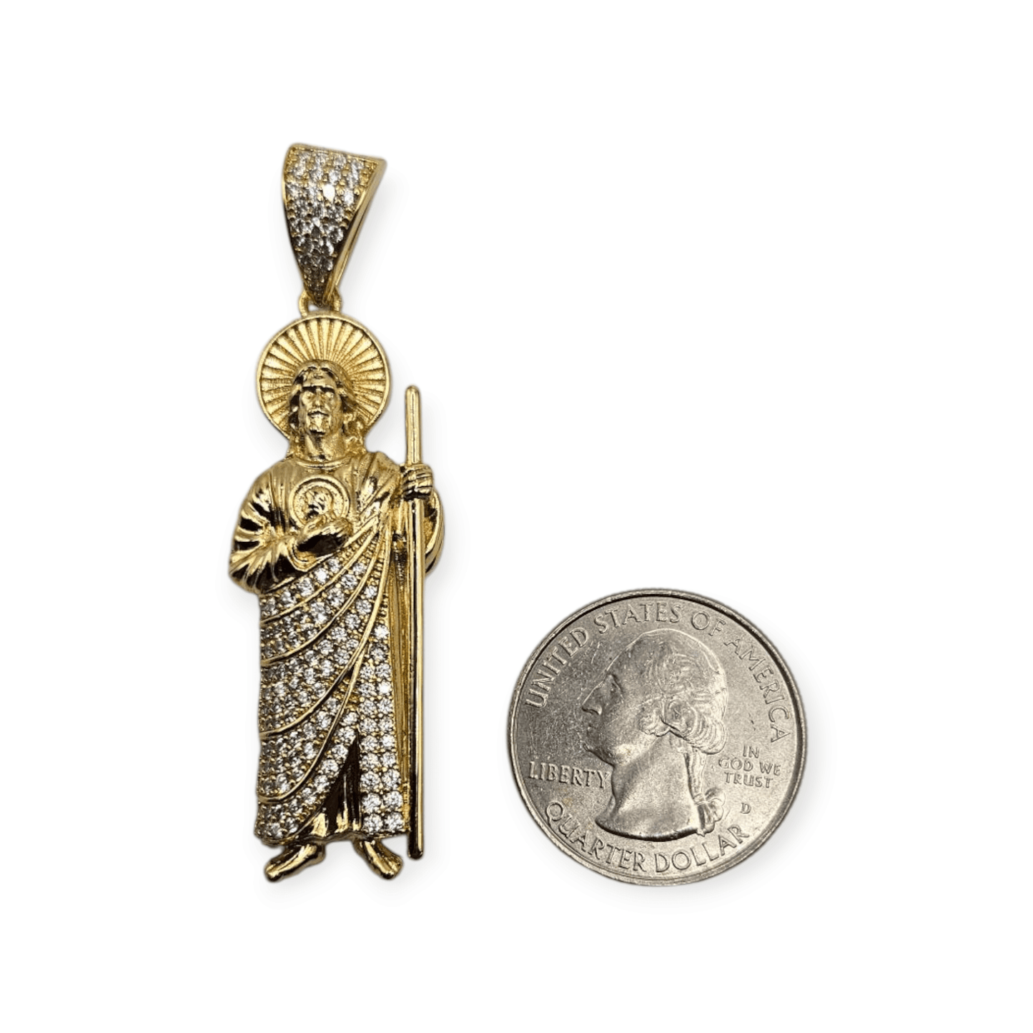 San Judas 14k Gold Plated Large Saint Jude Necklace