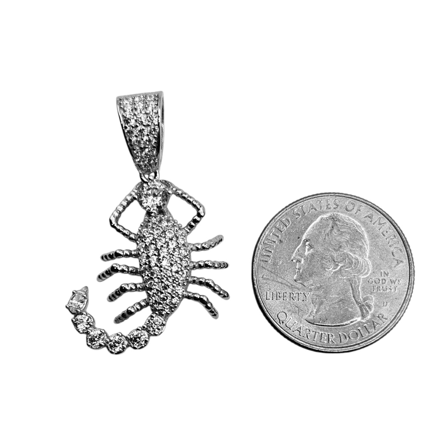 Scorpion Silver 925 Pendant with White Cubic Zirconias for Men and Women