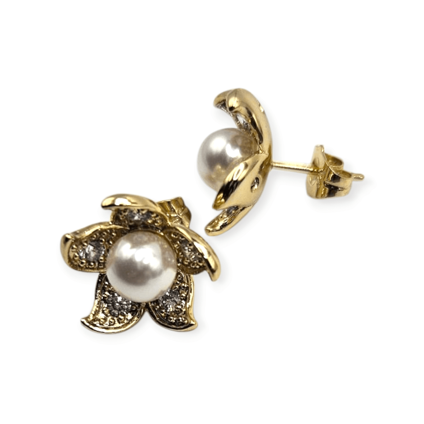 Seastar and Pearl 14k Gold Plated Earrings for Women