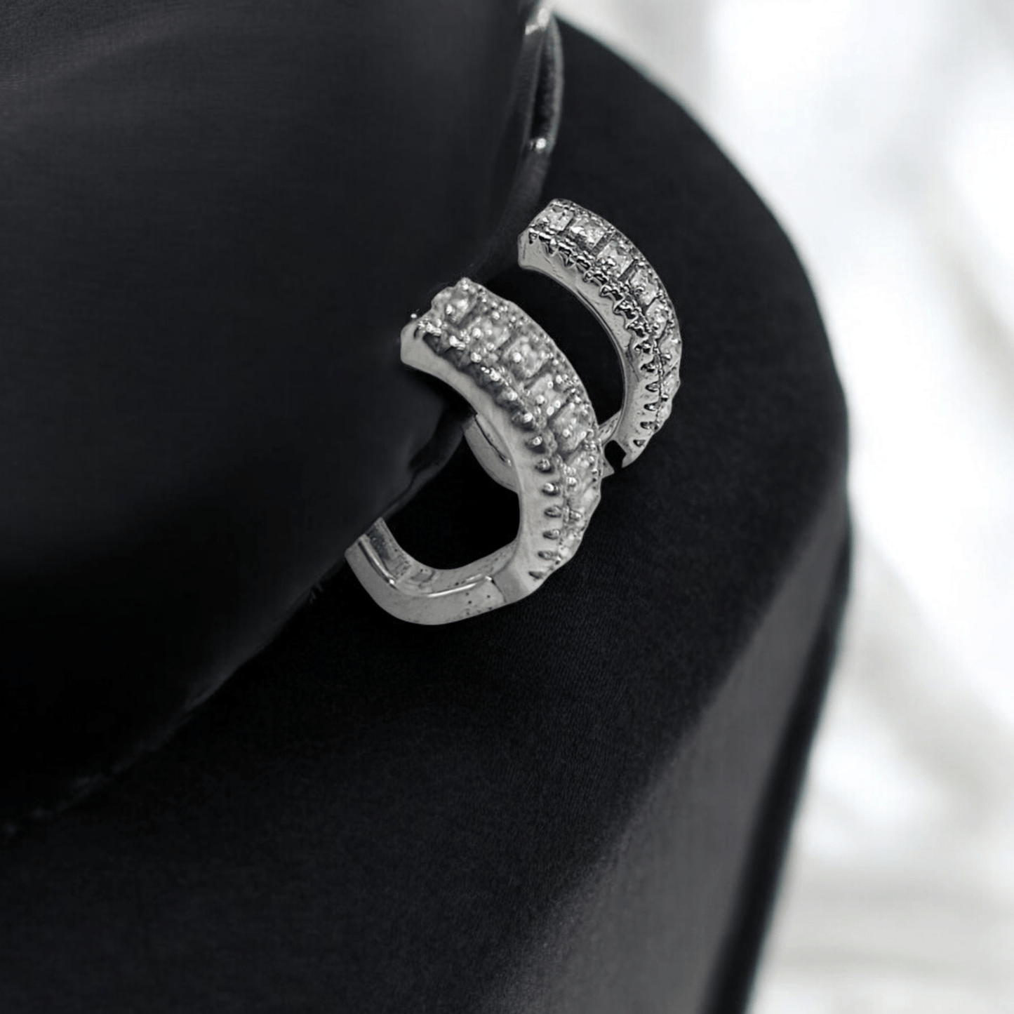 Sterling Silver Small Chucky S925 Silver Earrings For Women U - Hoop Cubic Zirconia Earrings For Jewelry Jifts