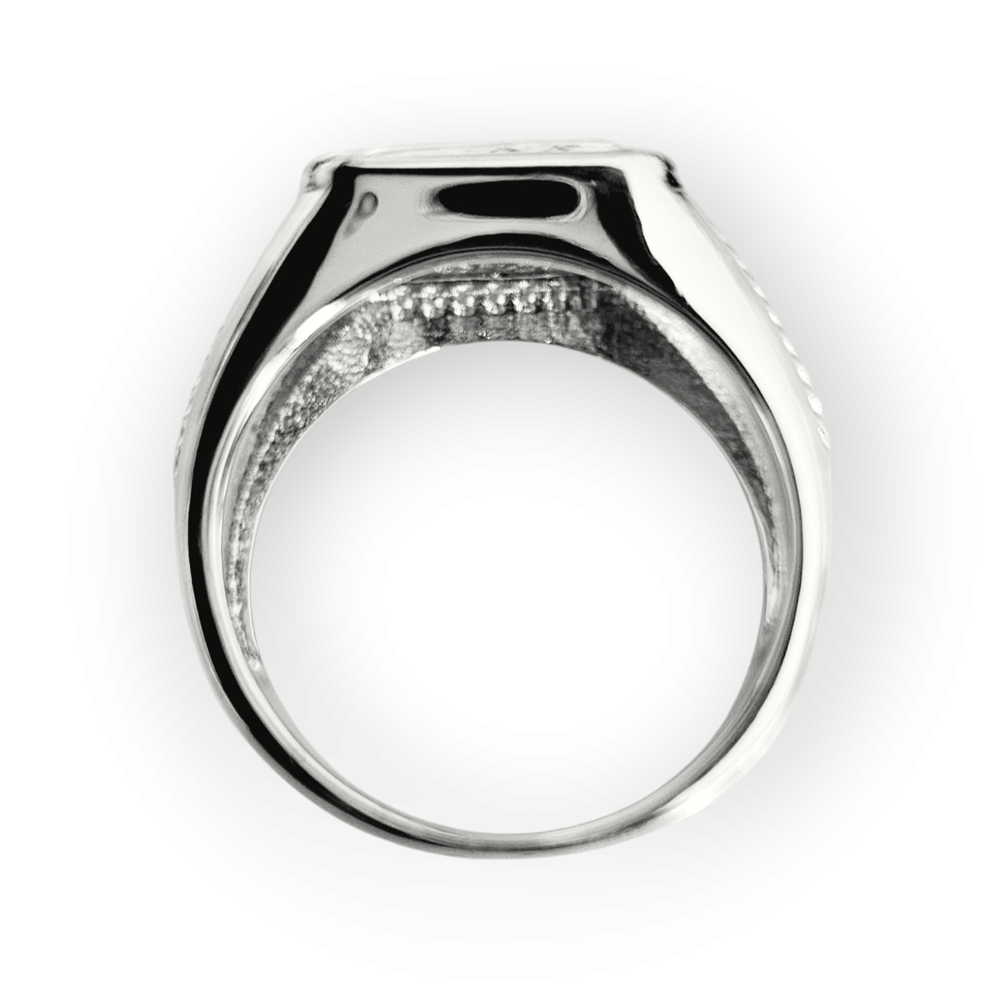 Stylish Silver 925 Men Ring with Red CZ