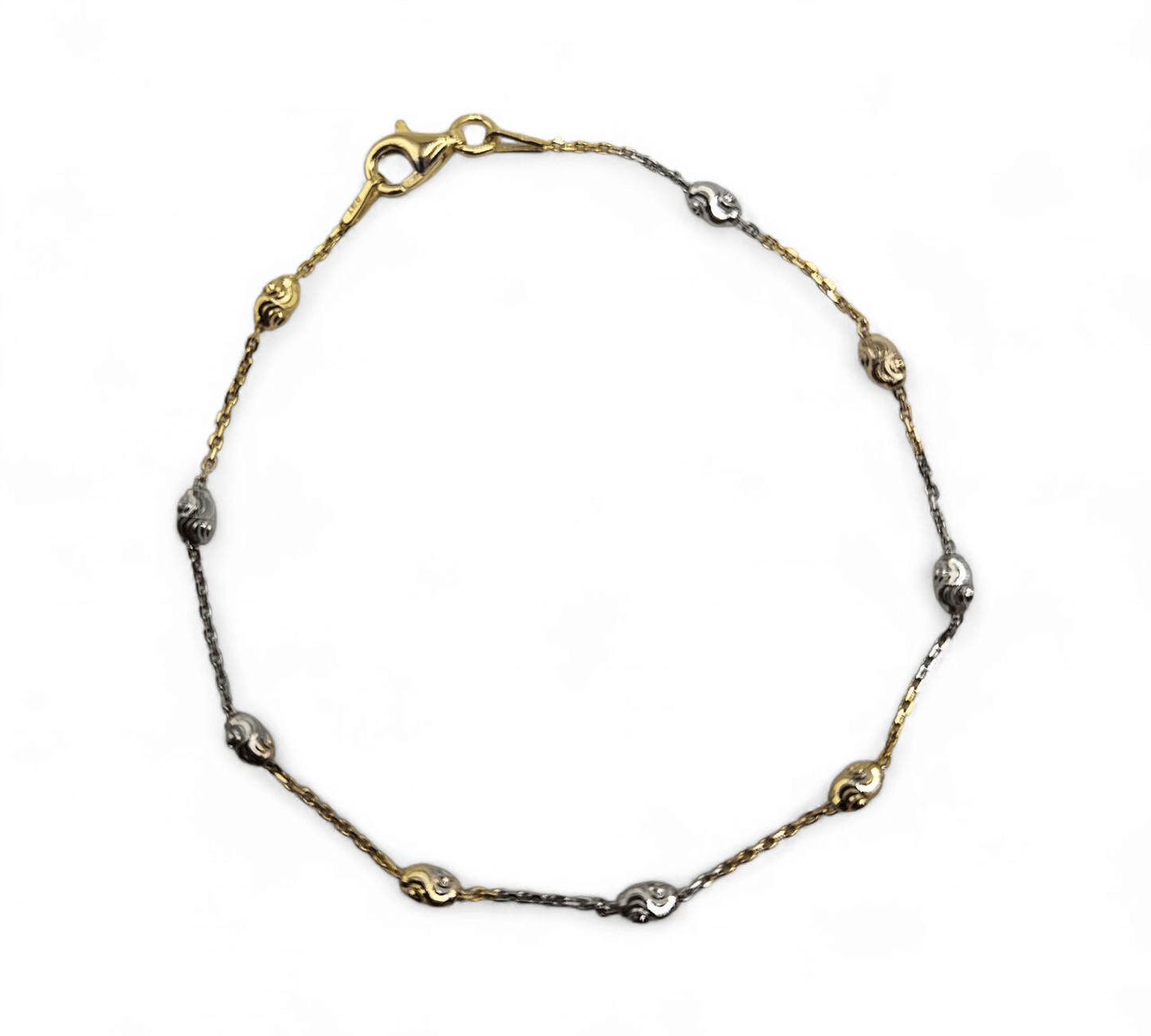 Tricolor Moon Cut Oval Silver 925 Dainty Bracelet For Women