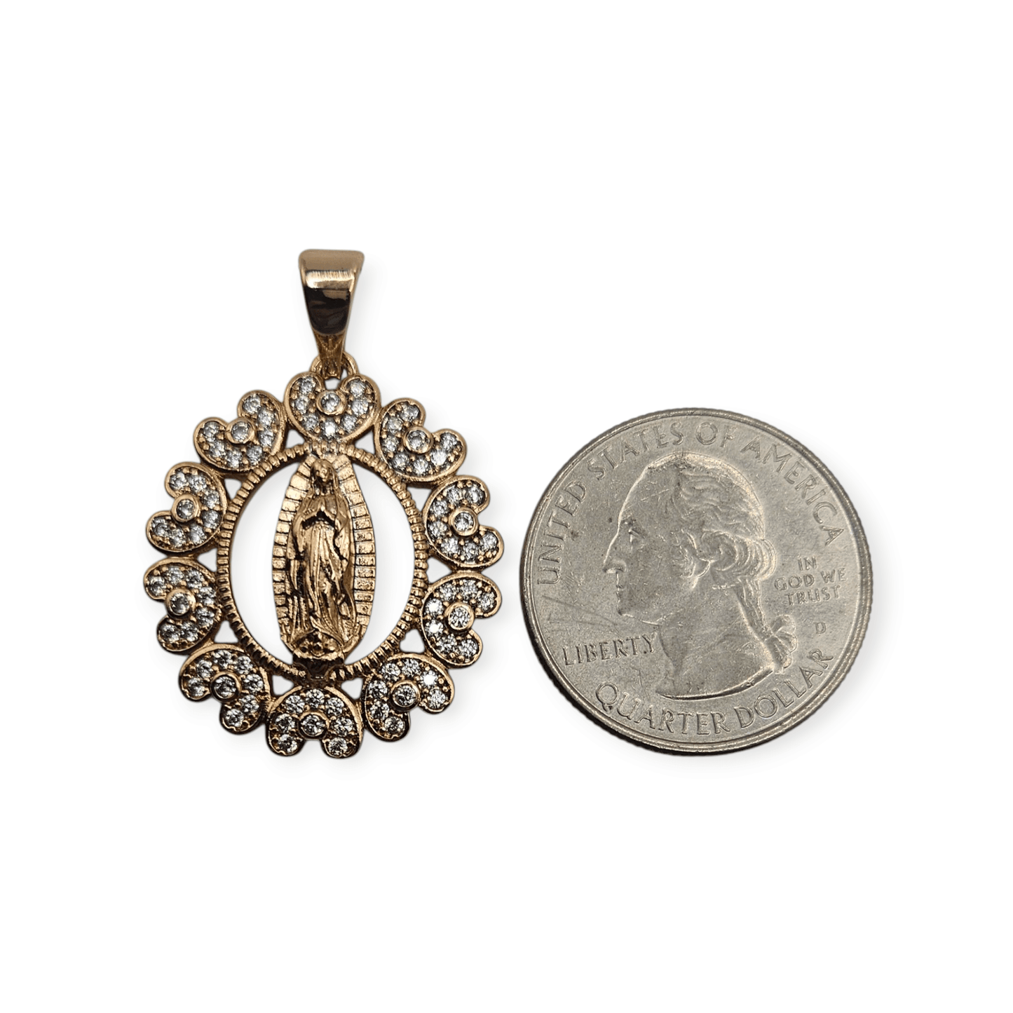 Virgen Maria 18K Rose Gold Plated Pendant