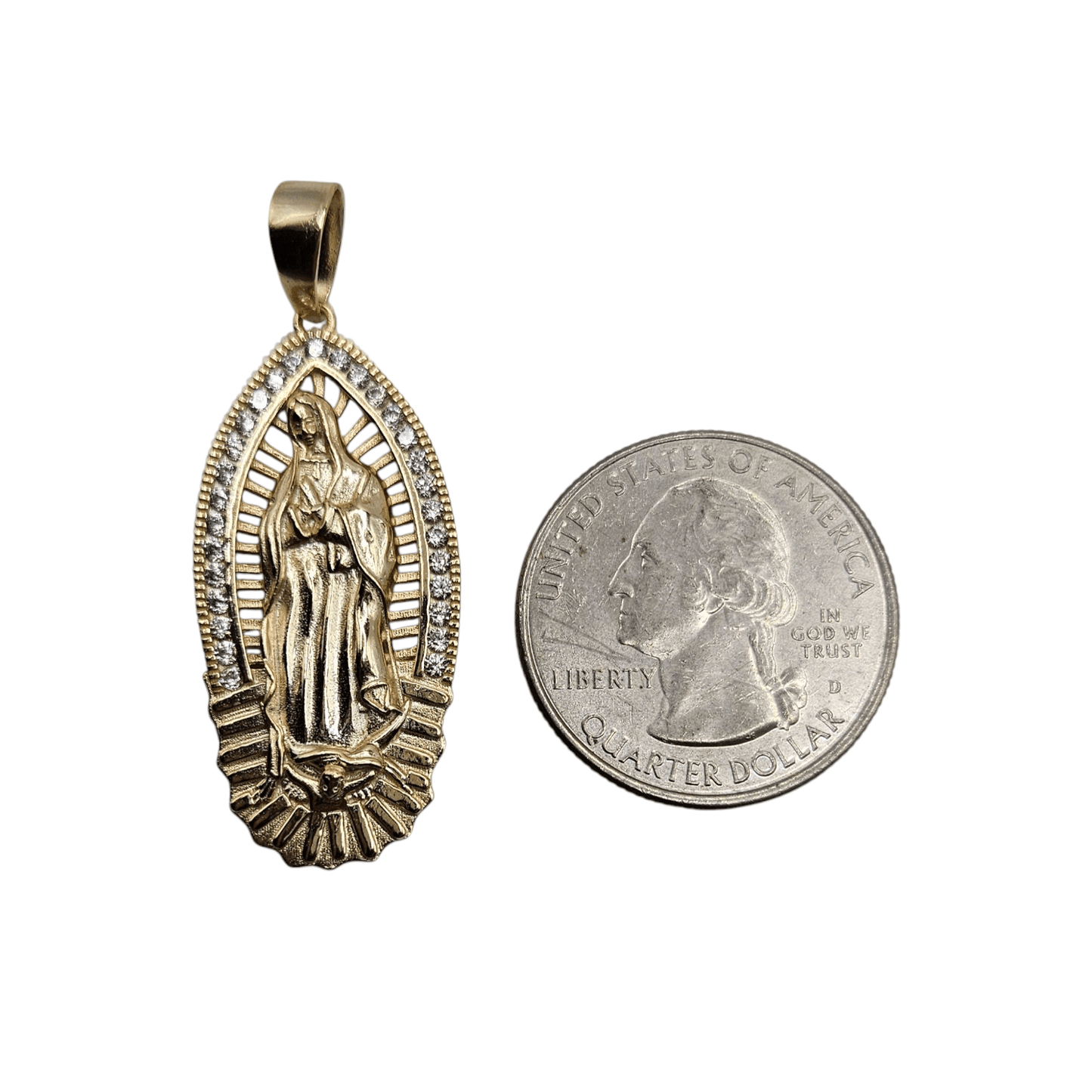 Virgen Maria (Virgin Mary) Silver 925 Pendant with 14K Gold Plating