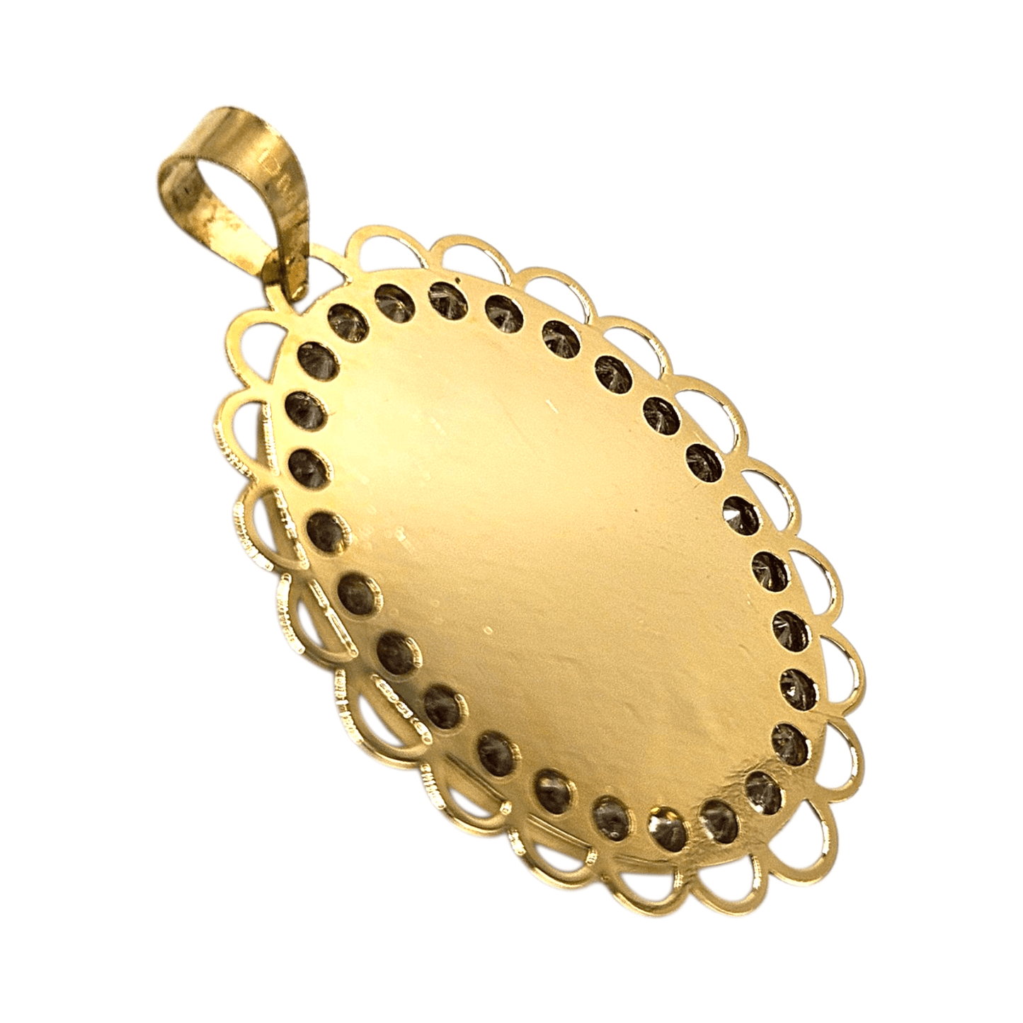 Virgin Mary 14K Gold Pendant Tricolor Nuestra Señora de Guadalupe