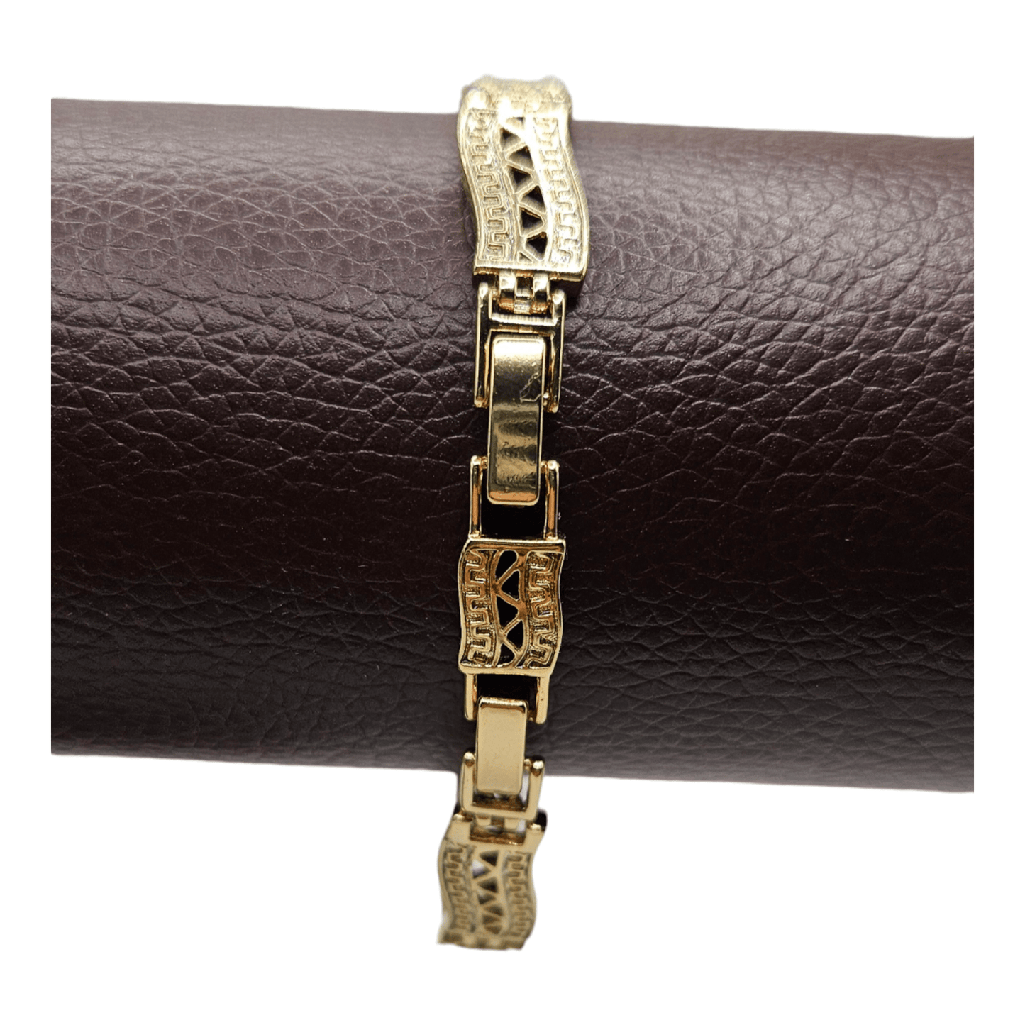 Wave Design with White CZ in 14k Gold Plated Bracelet