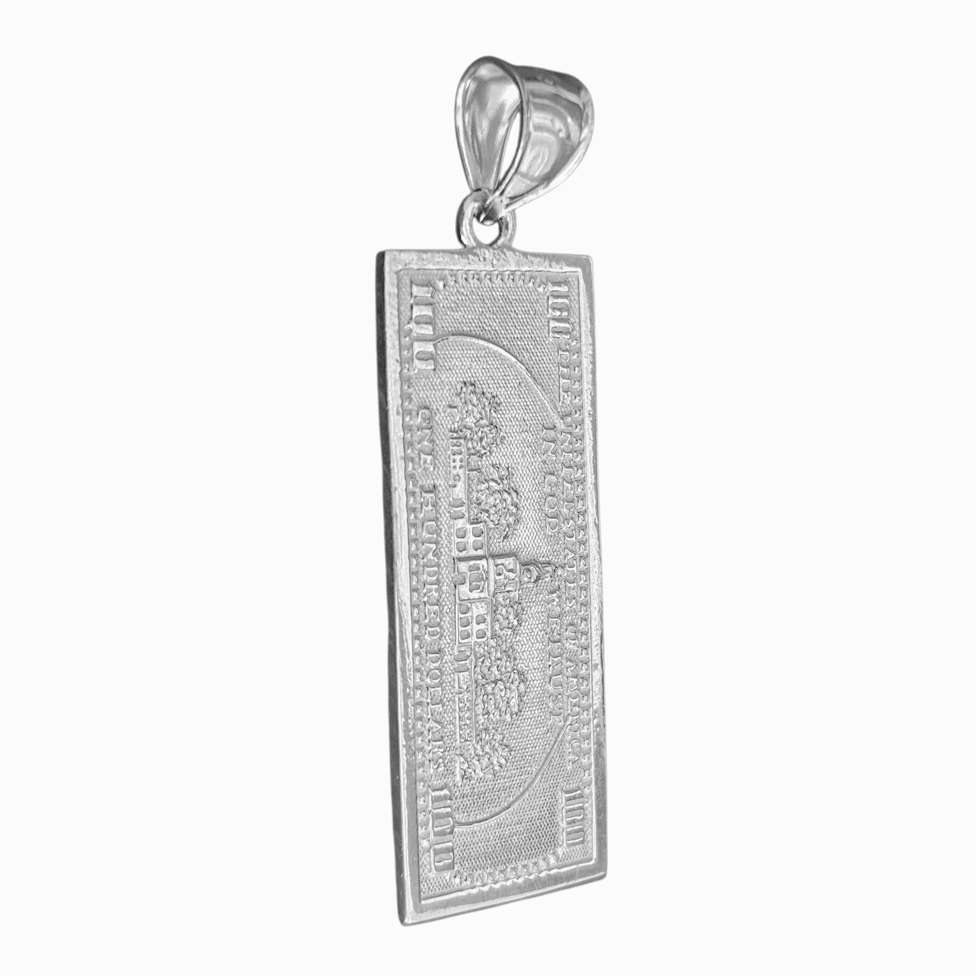 100 Dollar Bill Silver 925 Pendant Benjamin Franklin Hundred Dollar Bill