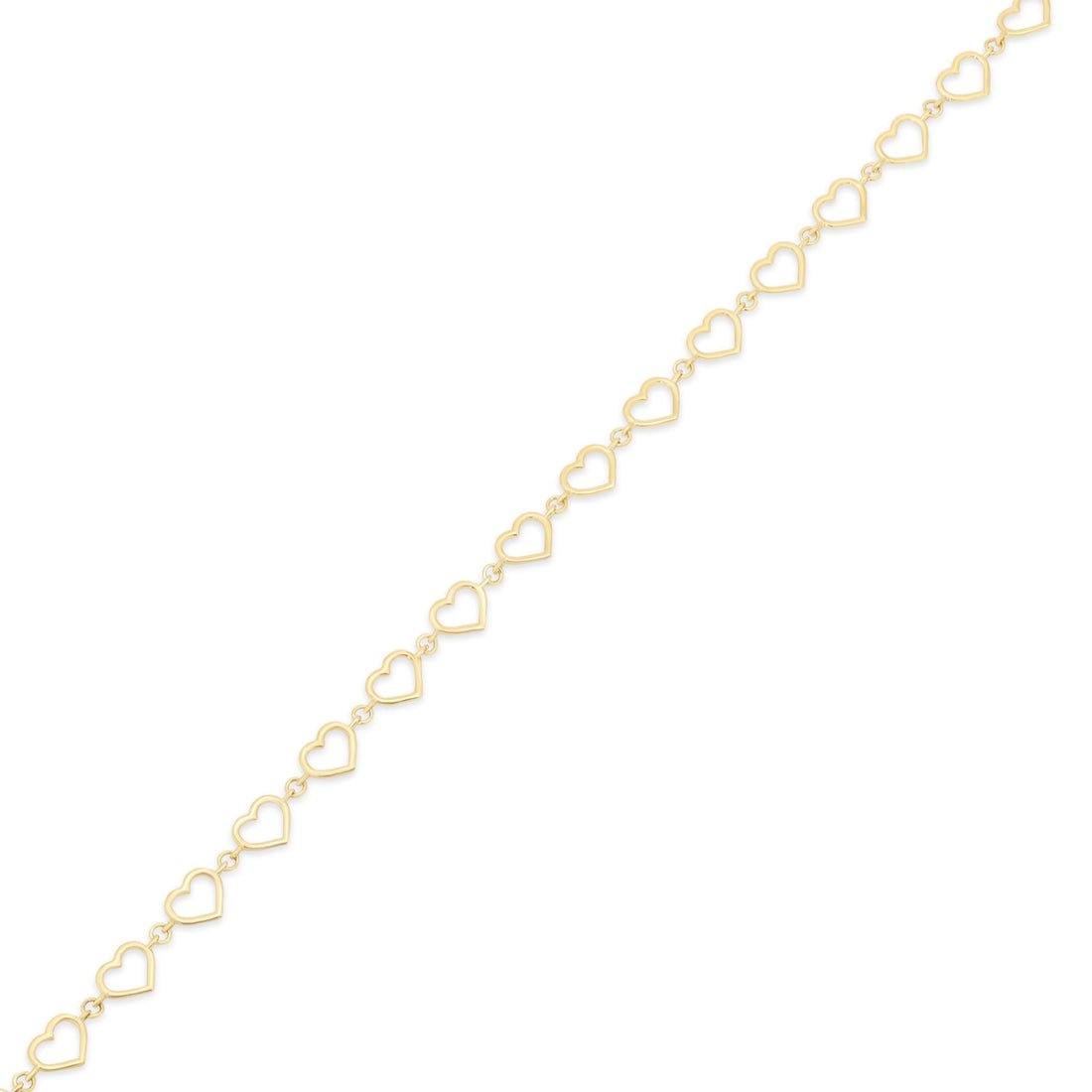 14 Karat Yellow Gold Multi Heart Charms Adjustable Bracelet