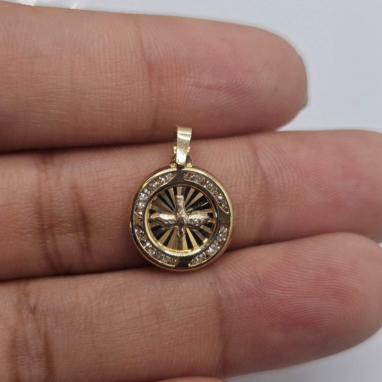 14K Gold Holy Spirit Dove Pendant