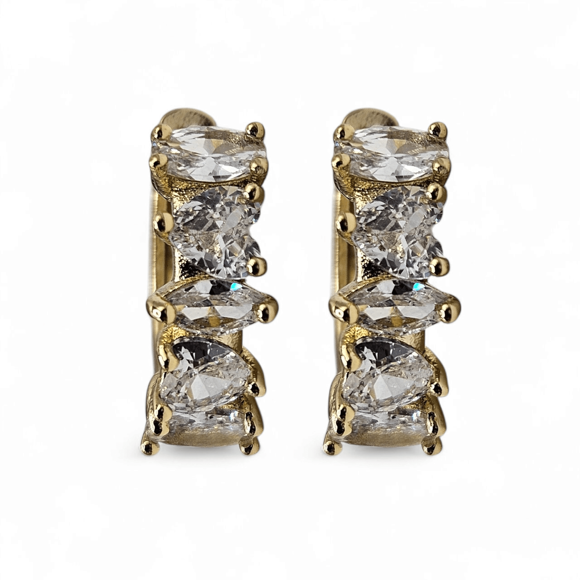 14K Gold Plated Hoop Earrings for Women Red, Green, White, Blue and Multicolors 17mm