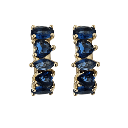 14K Gold Plated Hoop Earrings for Women Red, Green, White, Blue and Multicolors 17mm