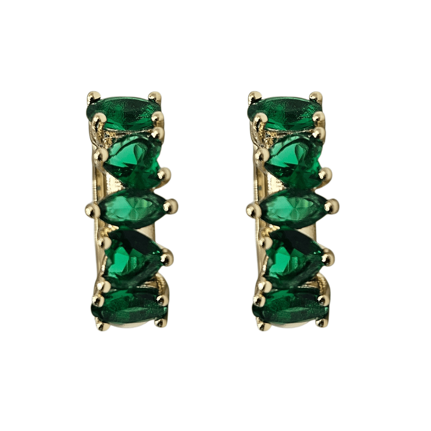 14K Gold Plated Hoop Earrings for Women Red, Green, White, Blue and Multicolors 17mm