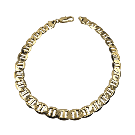 14k Gold Plated Mariner Anklet for Men or Women 10.5"L