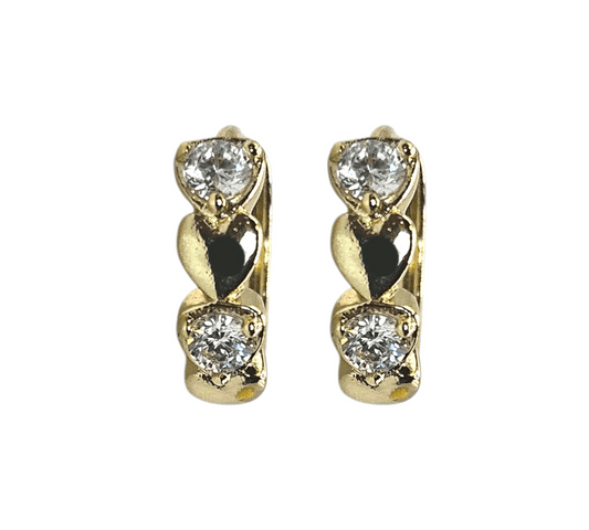 14K Gold Plated Small Heart Hoop Earrings
