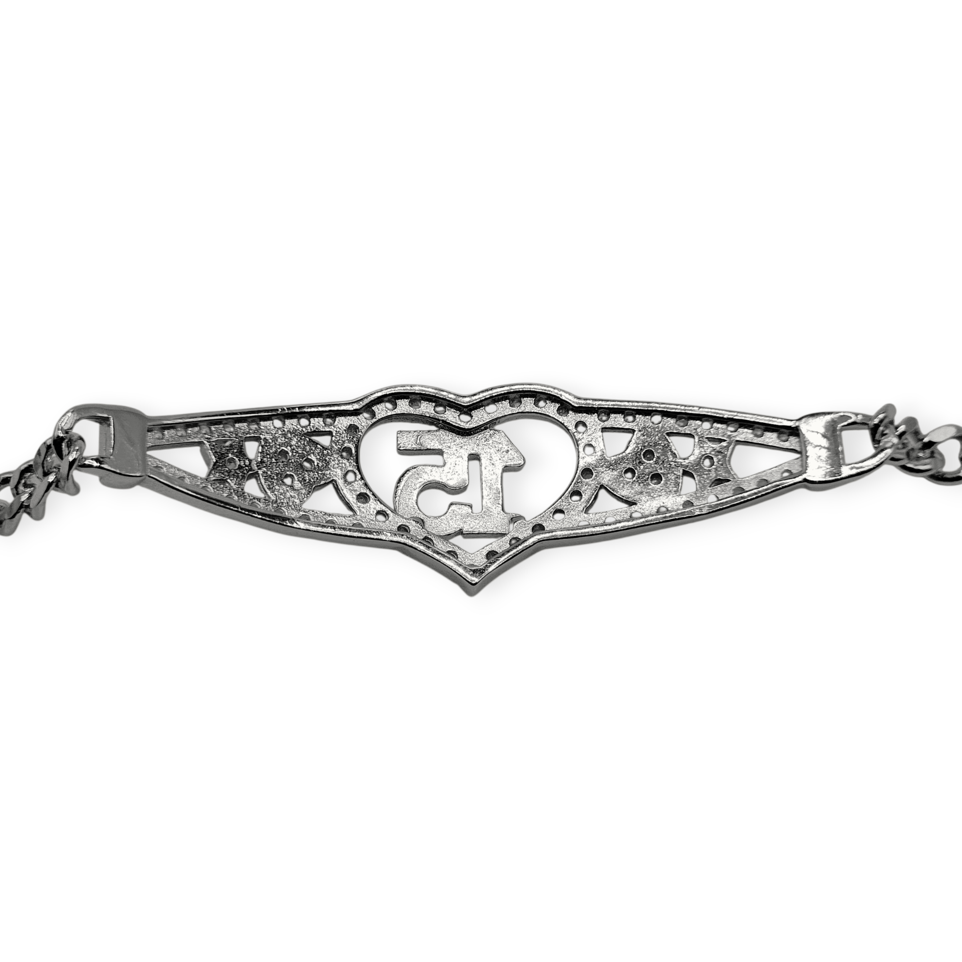 15th Birthday Silver Bracelet Figaro Chain Style Bracelet