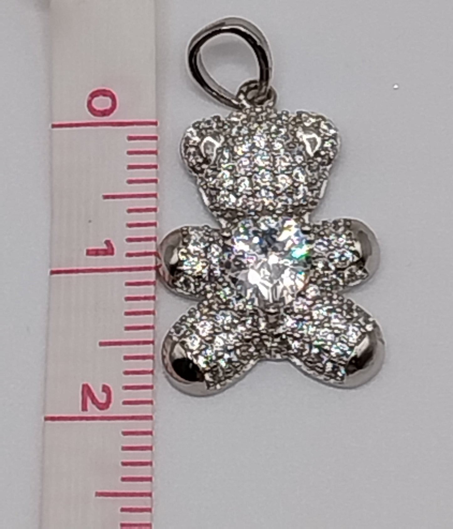 Teddy Bear Pendant Silver 925 with Cubic Zirconia
