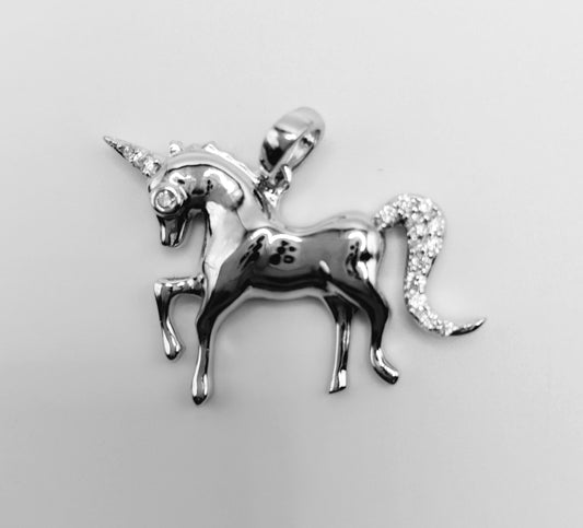 Unicorn Pendant Silver 925 and Cubic Zirconias