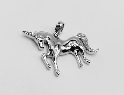 Unicorn Pendant Silver 925 and Cubic Zirconias