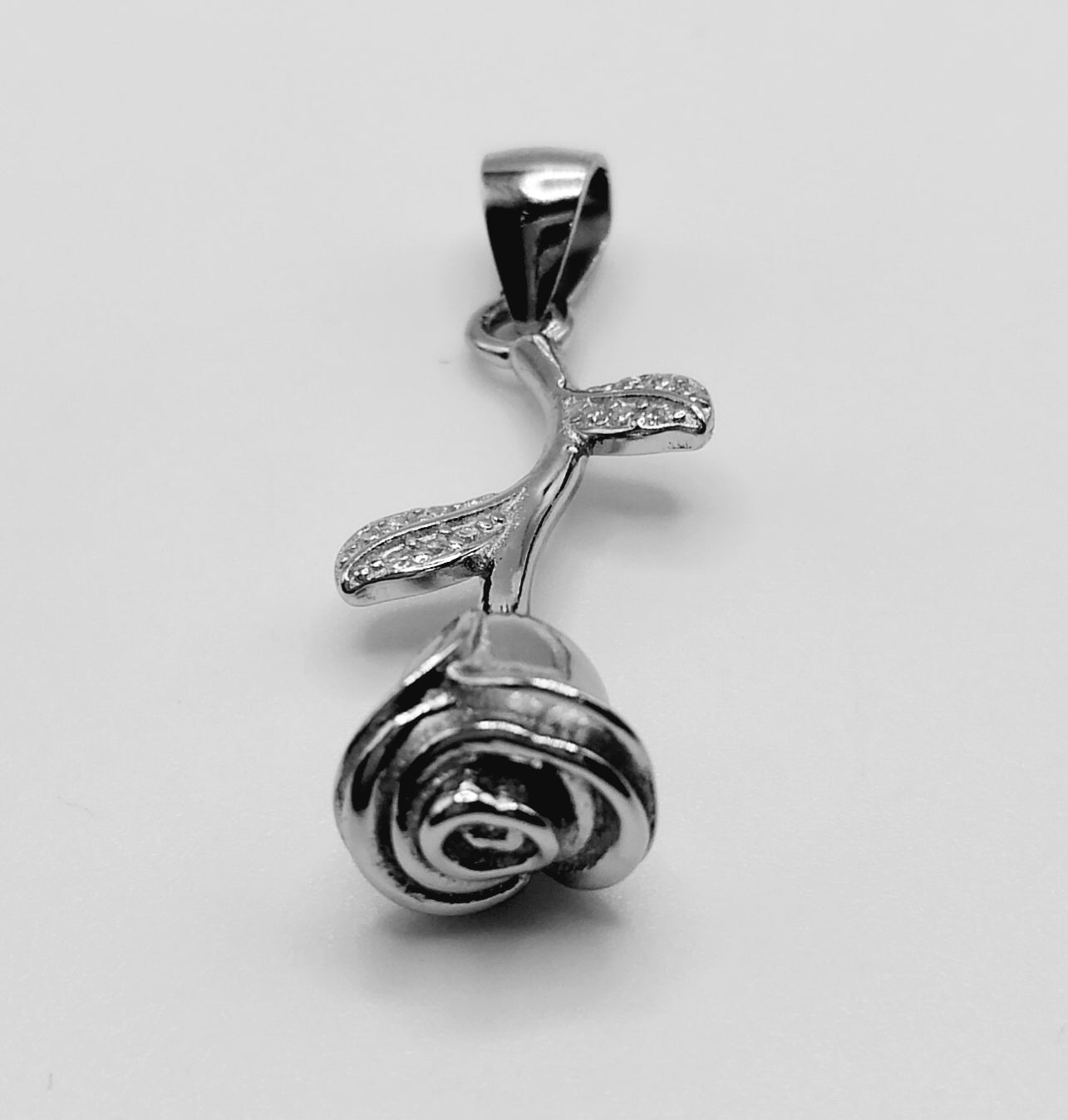 3D Rose Pendant Silver 925 and CZ