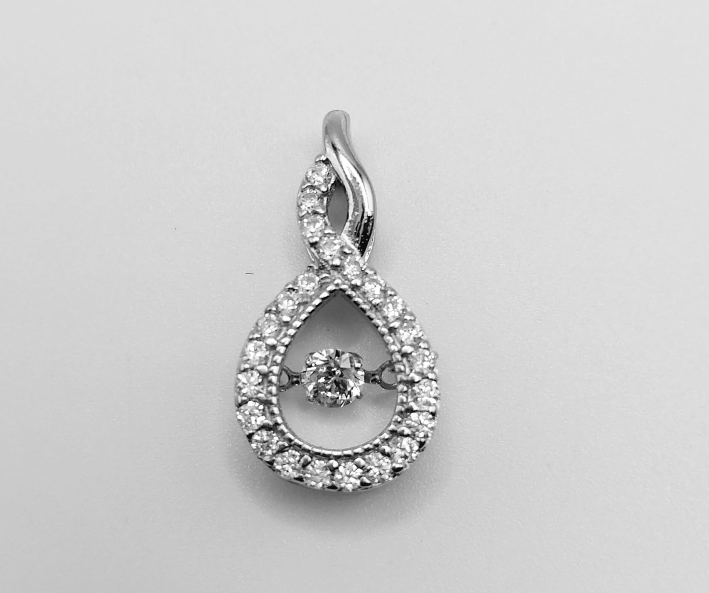 Infinity Style Pendant Silver 925 and Cubic Zirconia Stones